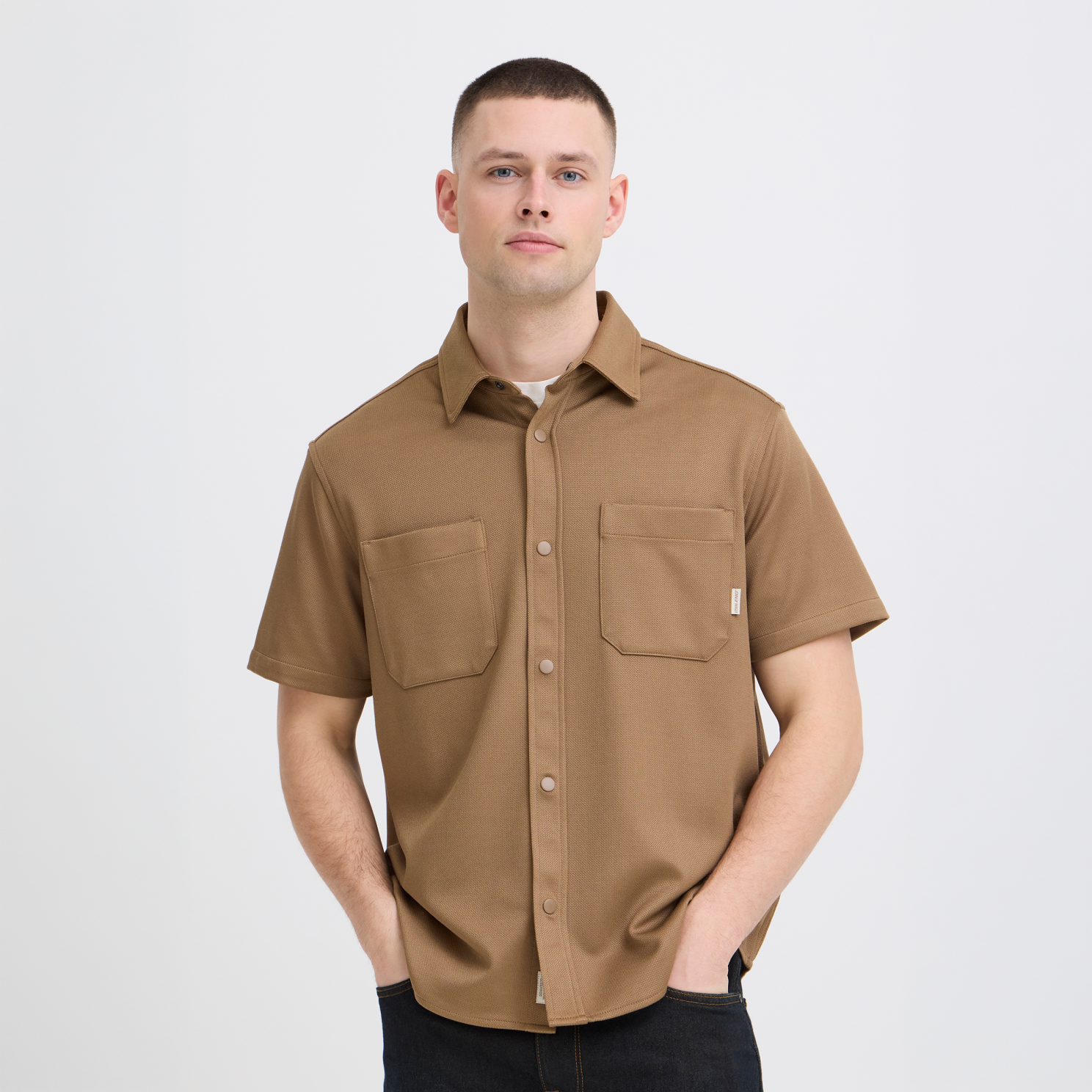 Blend Herre Kortærmet skjorte - Otter - 2XL
