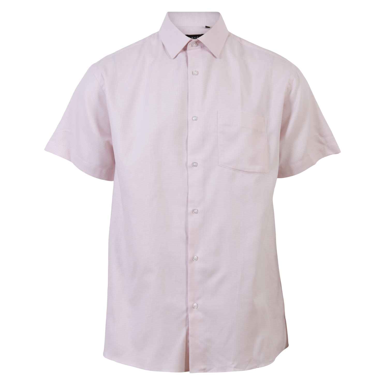 Carnét Oak Herre Kortærmet skjorte Plus Size - Light Red Check - 4XL