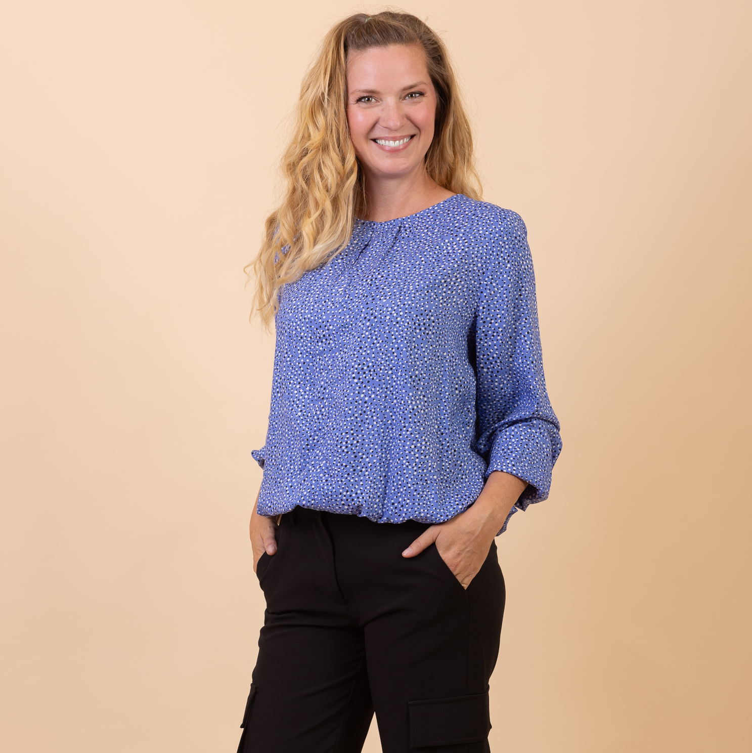 ChaCha Dame Bluse - Blue - XL