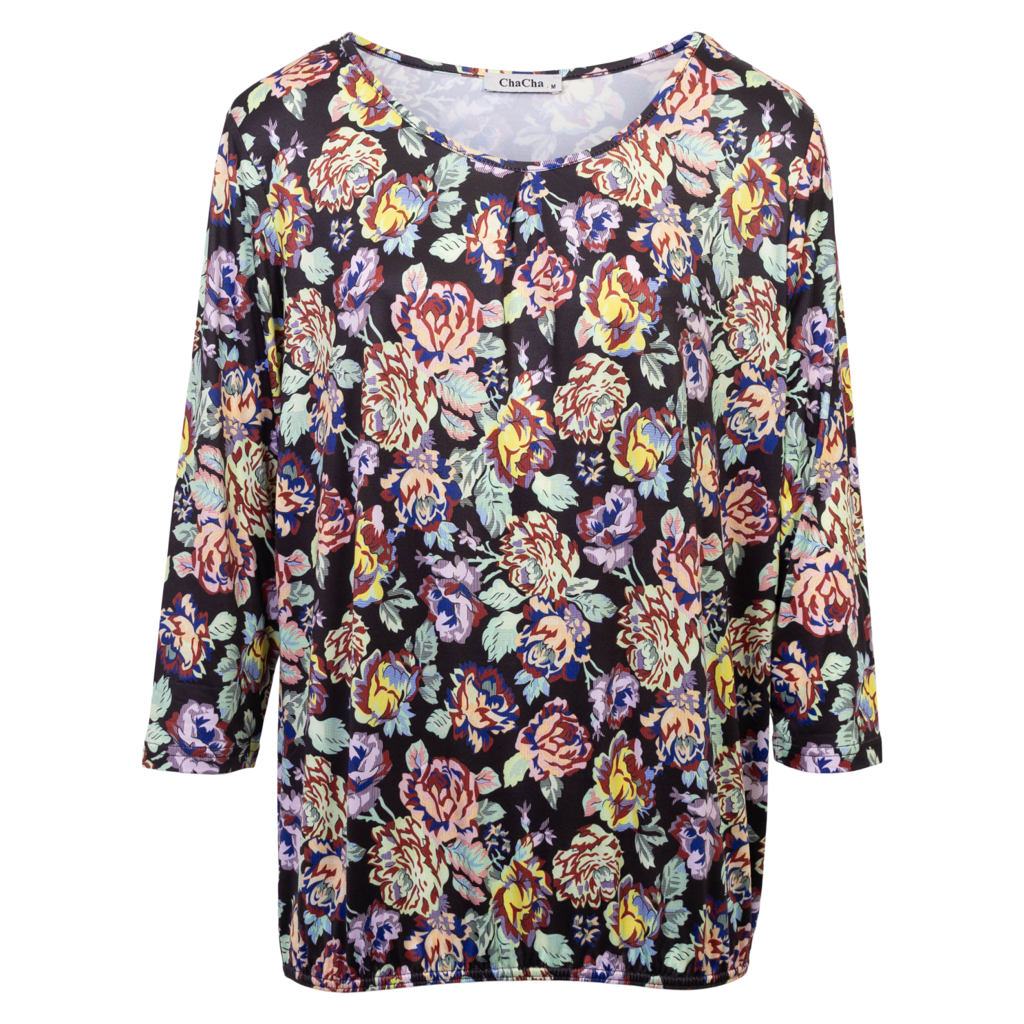 ChaCha Dame Bluse - Print 56 Flowers - XL