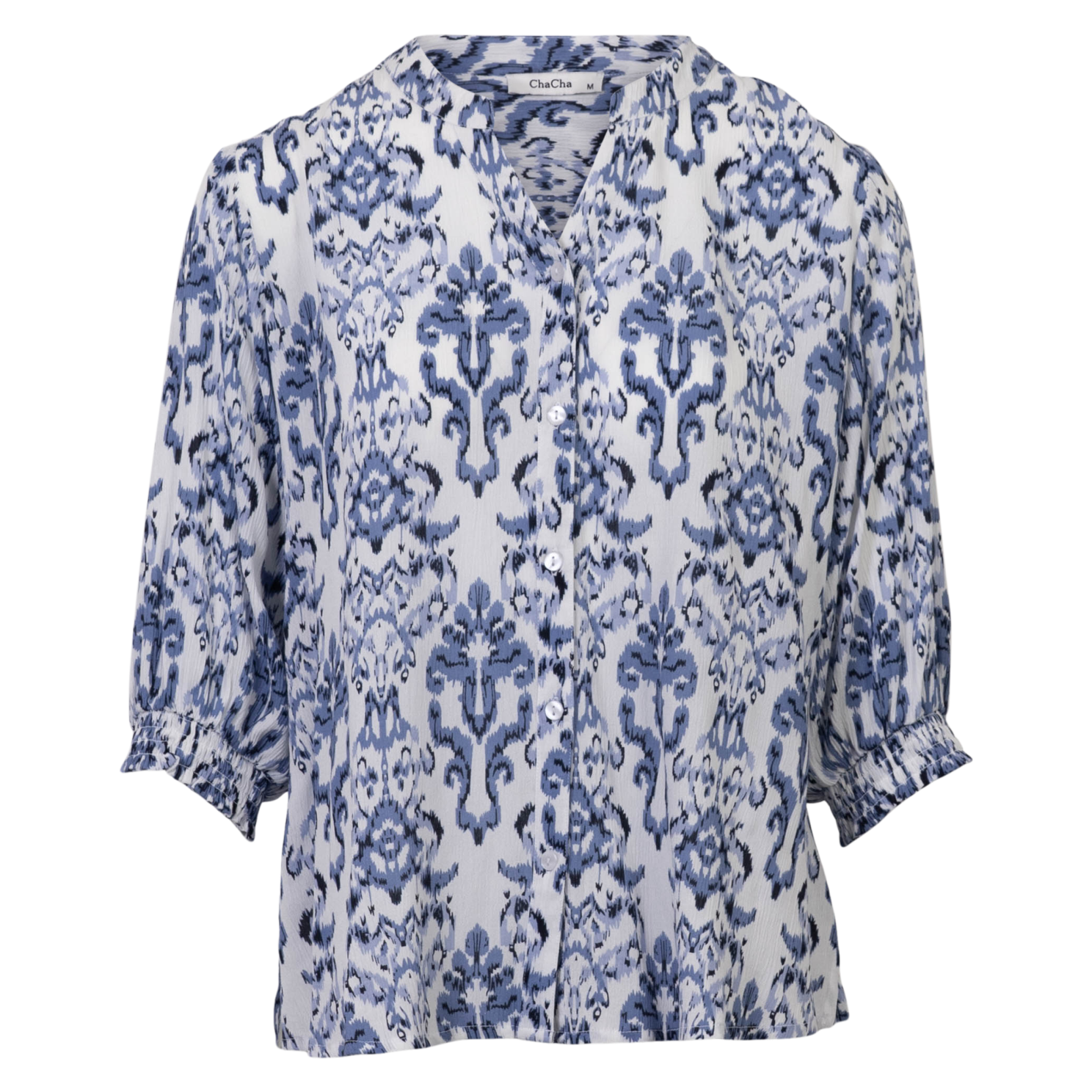 ChaCha Dame Skjorte - Blue Combo - 2XL