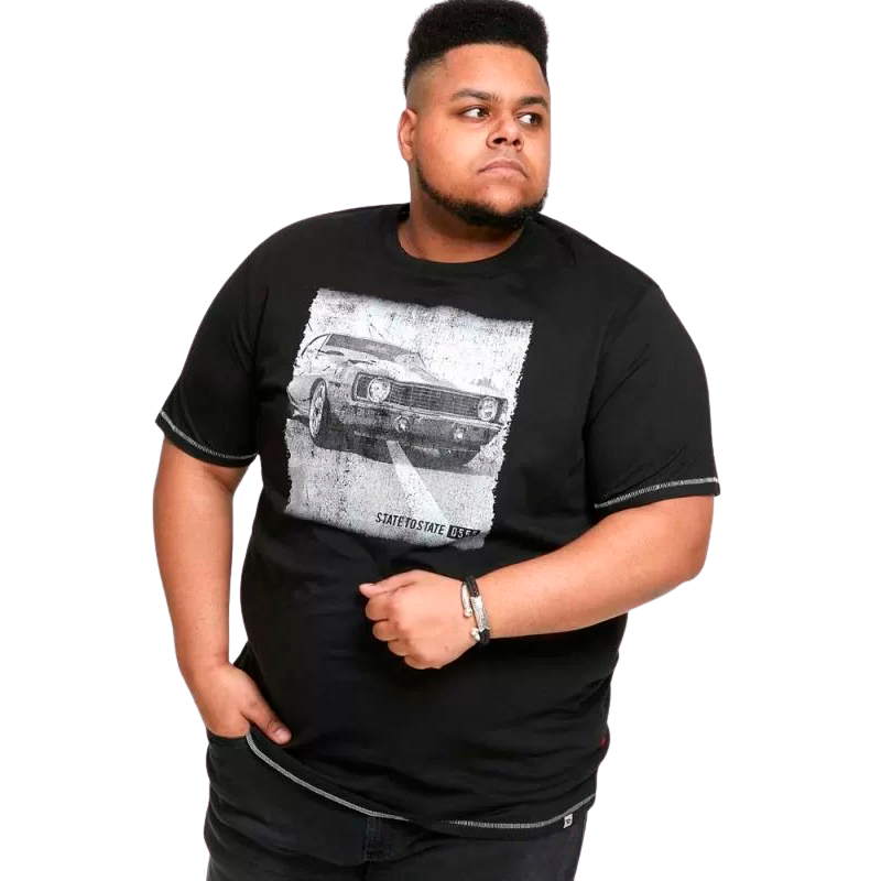 D555 Kenton Herre T-shirt Plus Size - Black - 2XL