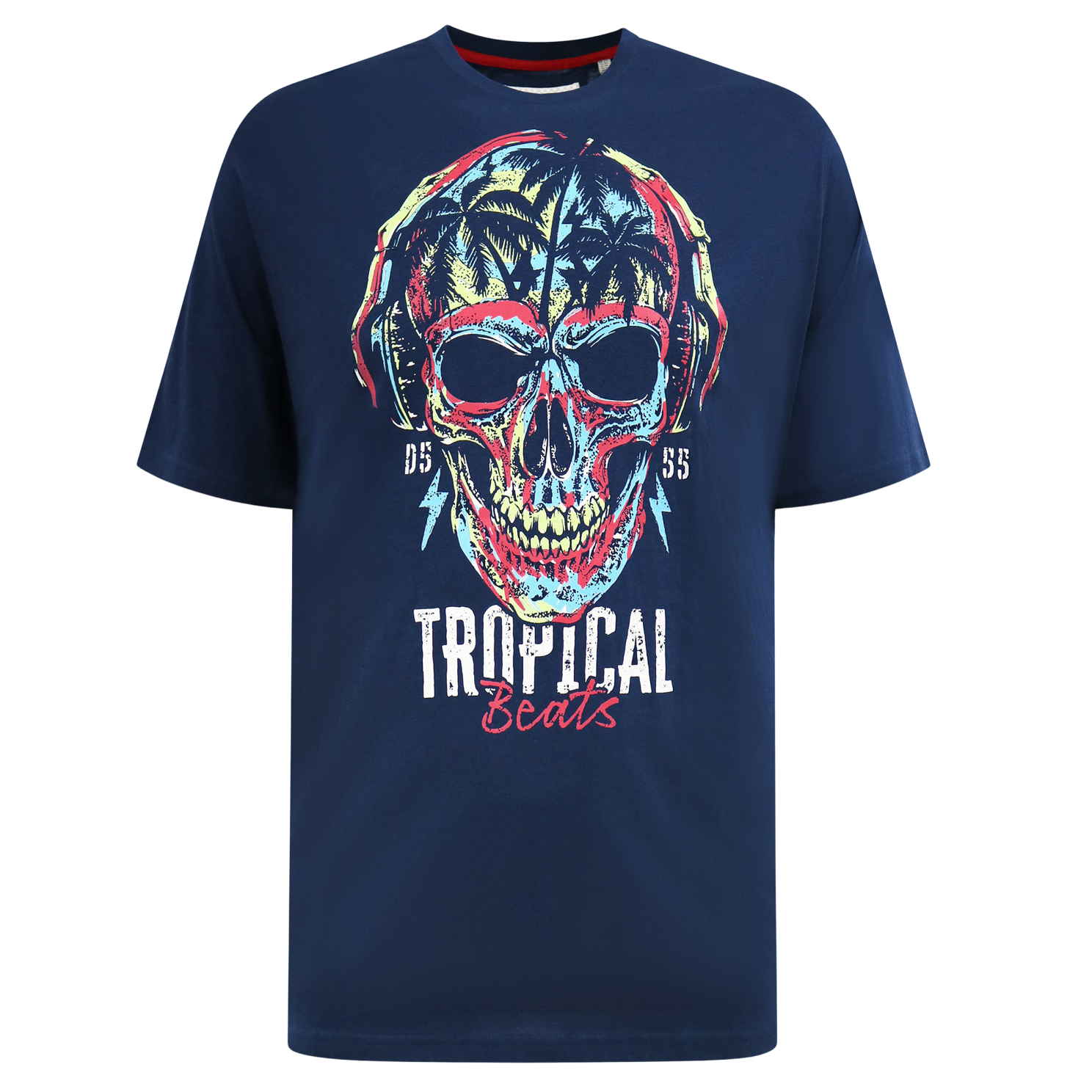D555 LINTON Herre T-shirt - Navy - 4XL