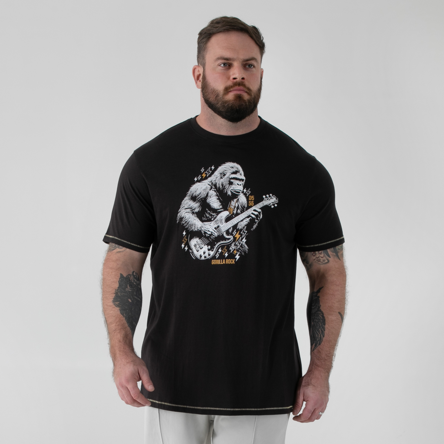 D555 Macfarlan Herre T-shirt - Washed Black - 4XL