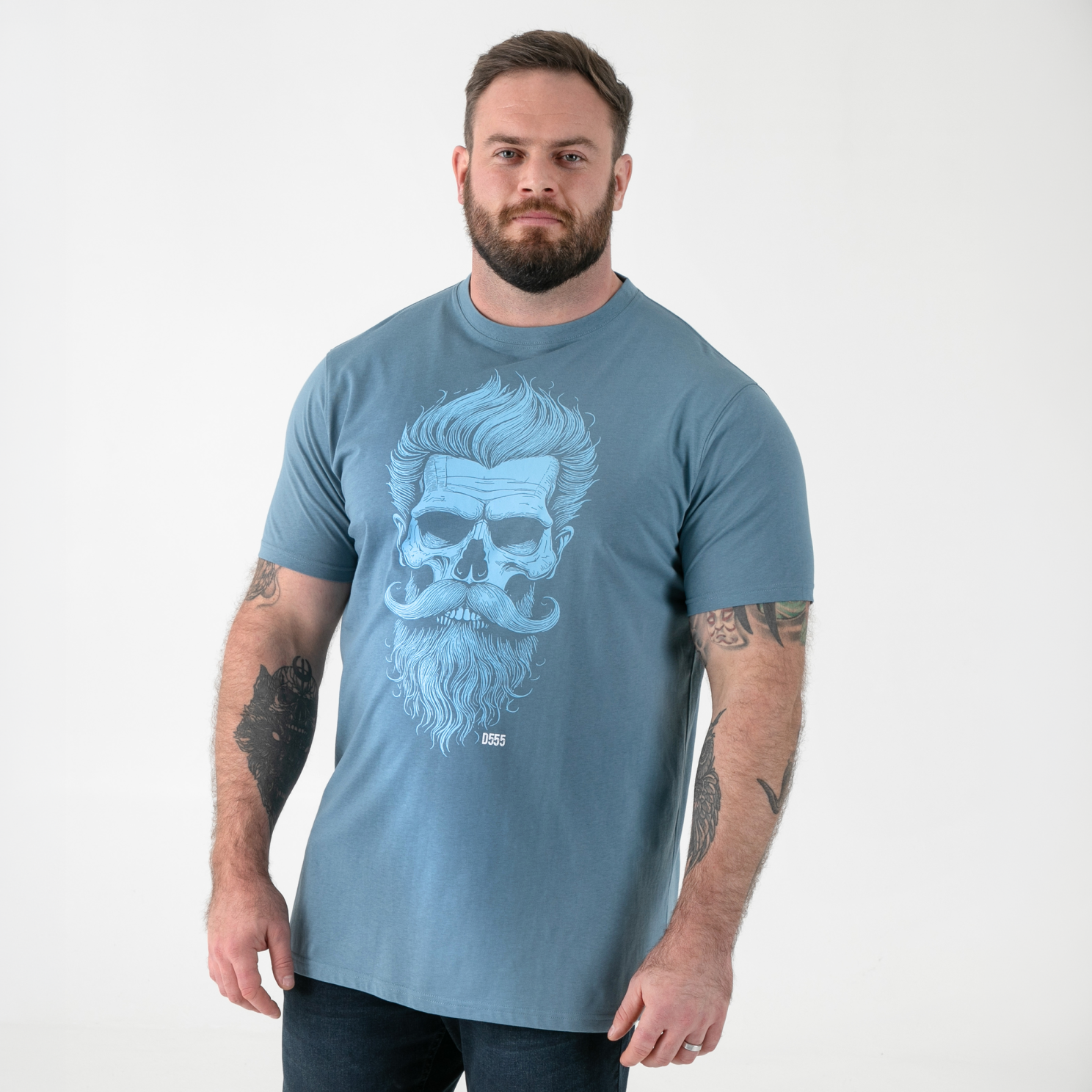 D555 Miller Herre T-shirt - Light Teal - 3XL