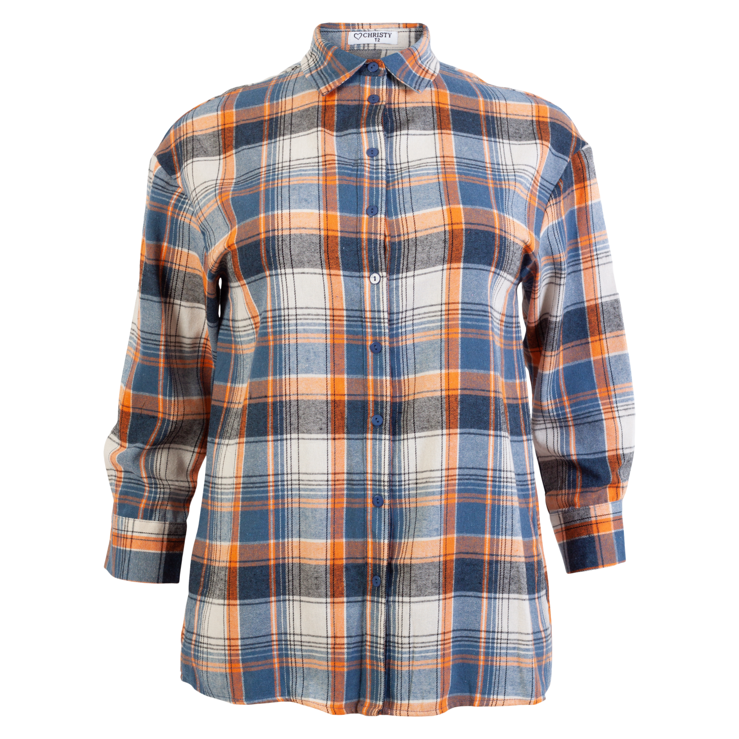 Dame Skjorte Plus Size - Orange - 40