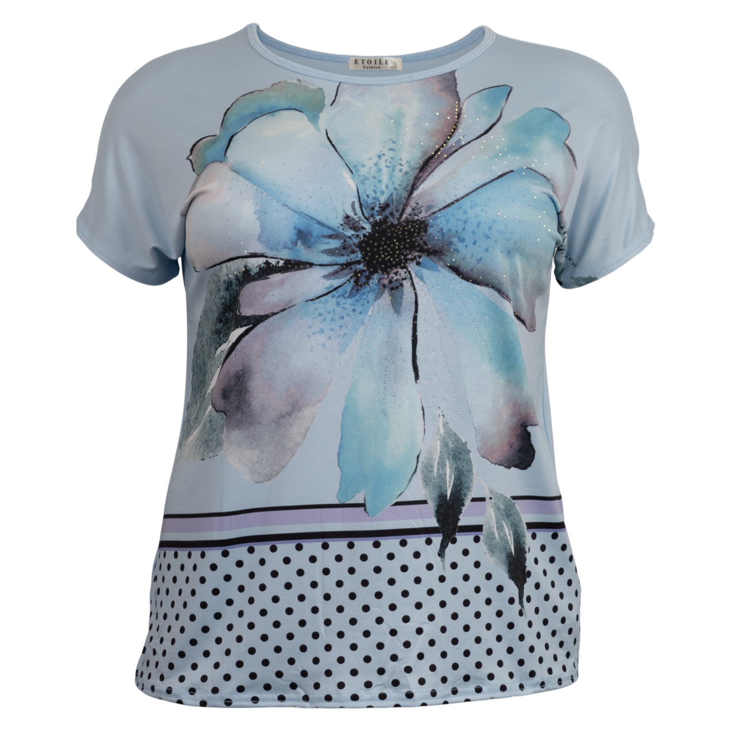 Etoile Dame T-shirt - LYSEBLÅ - XL/2XL