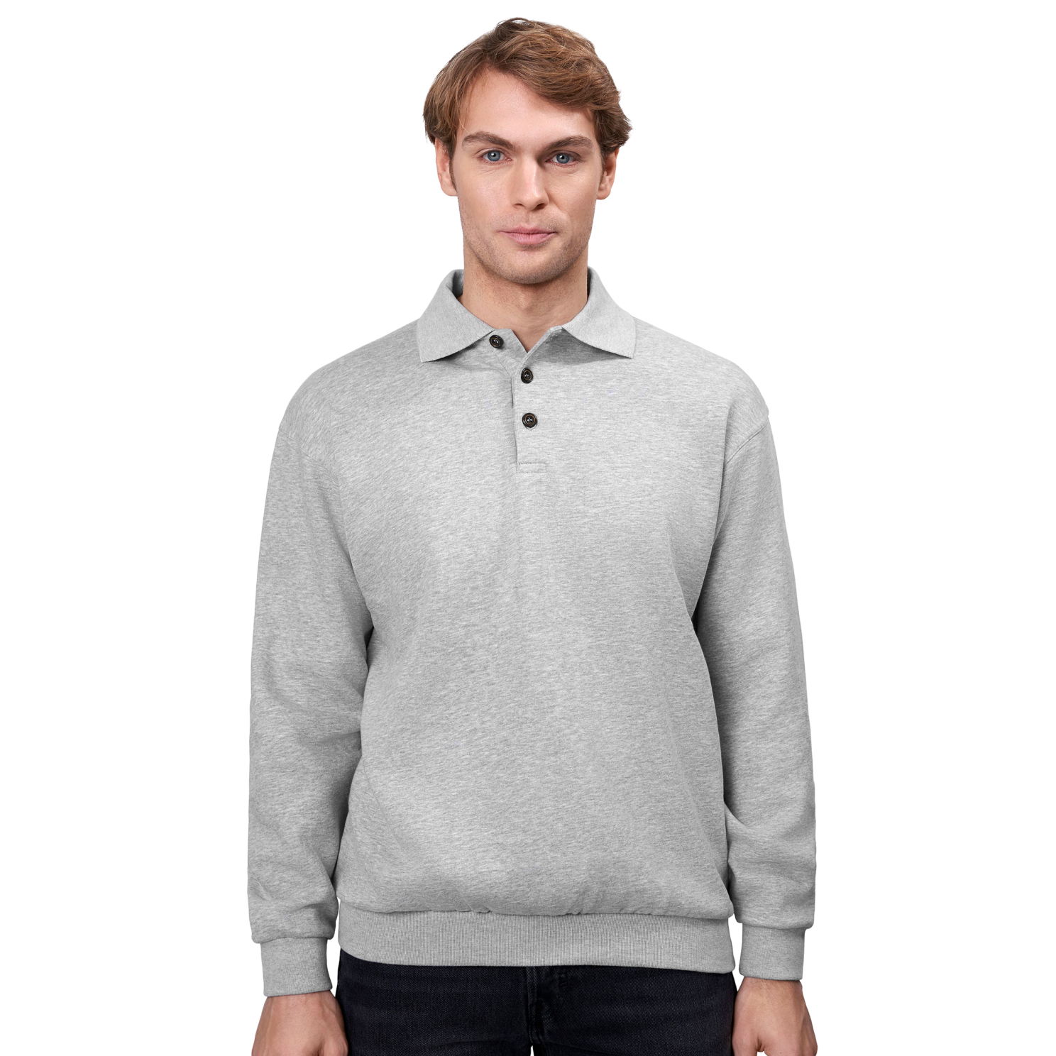 ID Klassisk Herre Sweatshirt - Grå Melange - 3XL