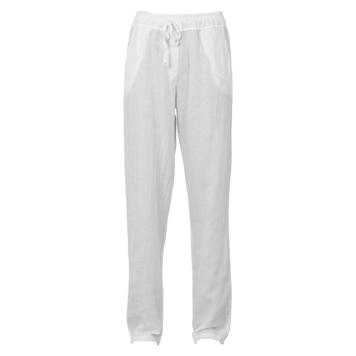 Leonora Dame Bukser i hørmix - Bright White - XL