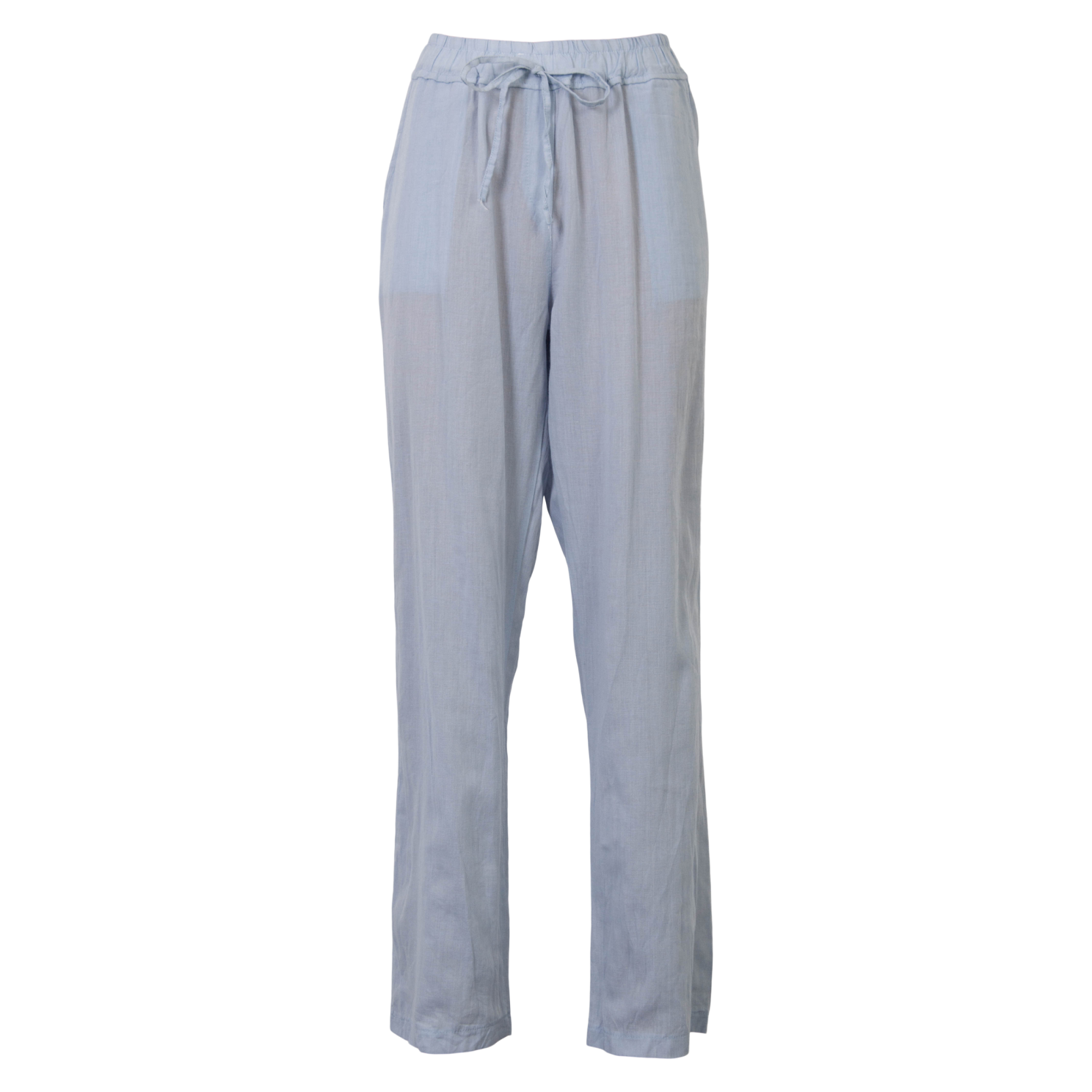 Leonora Dame Bukser i hørmix Plus Size - Heavenly Blue - 54