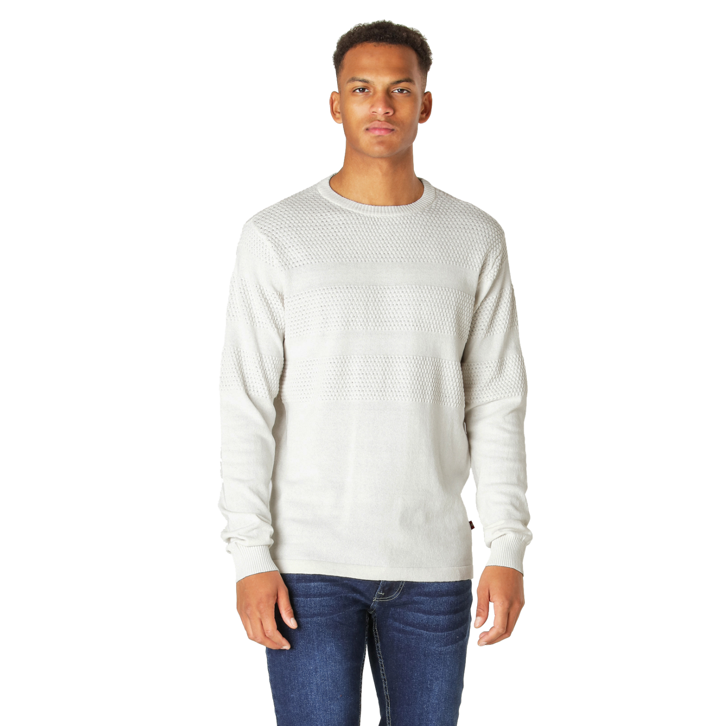 Marcus Affleck Herre Striktrøje - Antic White - 2XL