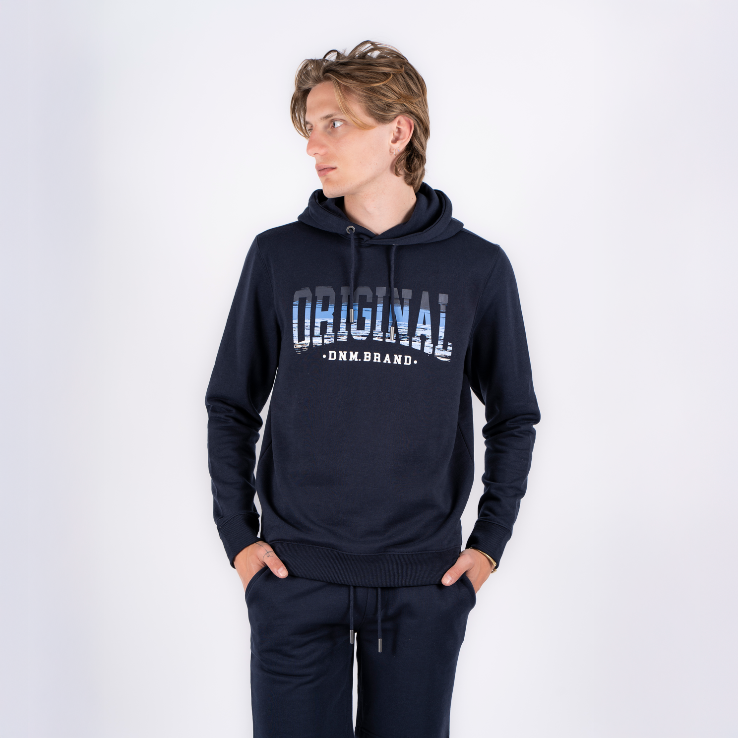 Marcus Colin Herre Hættetrøje - Dk. Navy - XL