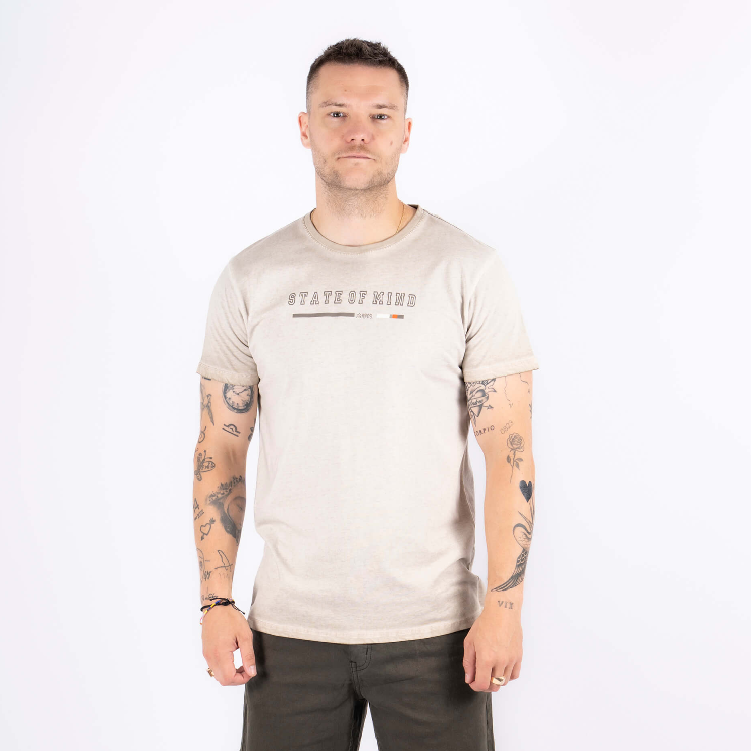 Marcus Jeb Herre T-shirt - Bubbly beige - XL