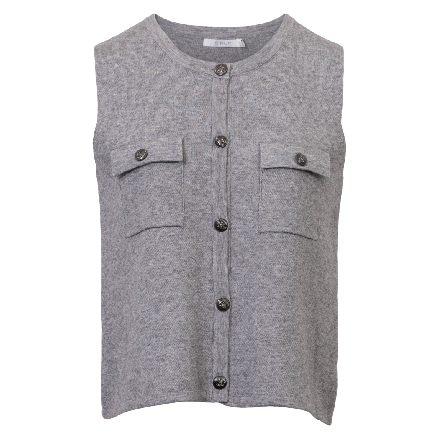 Sirup Dame Strikvest - Dark Grey Melange - 2XL