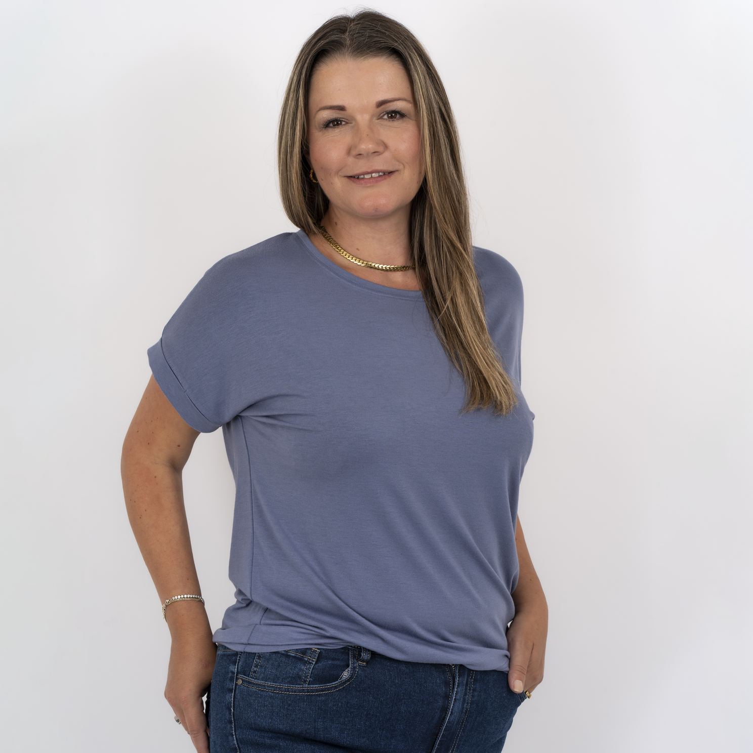 Steenholt Joan Dame T-shirt Plus Size - COASTAL FJORD - 48
