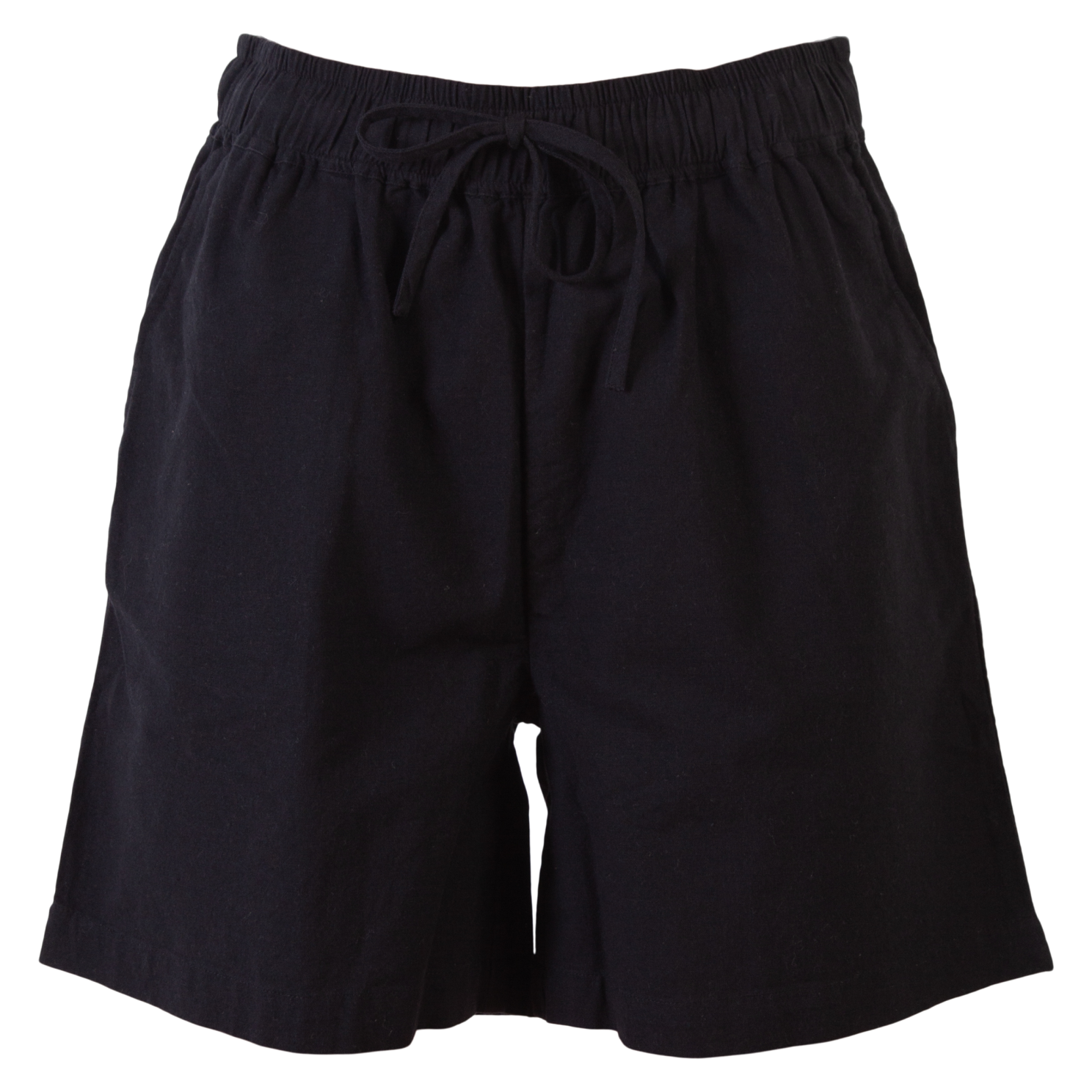 Steenholt Linett Dame Shorts i hørmix Plus Size - Black - 48