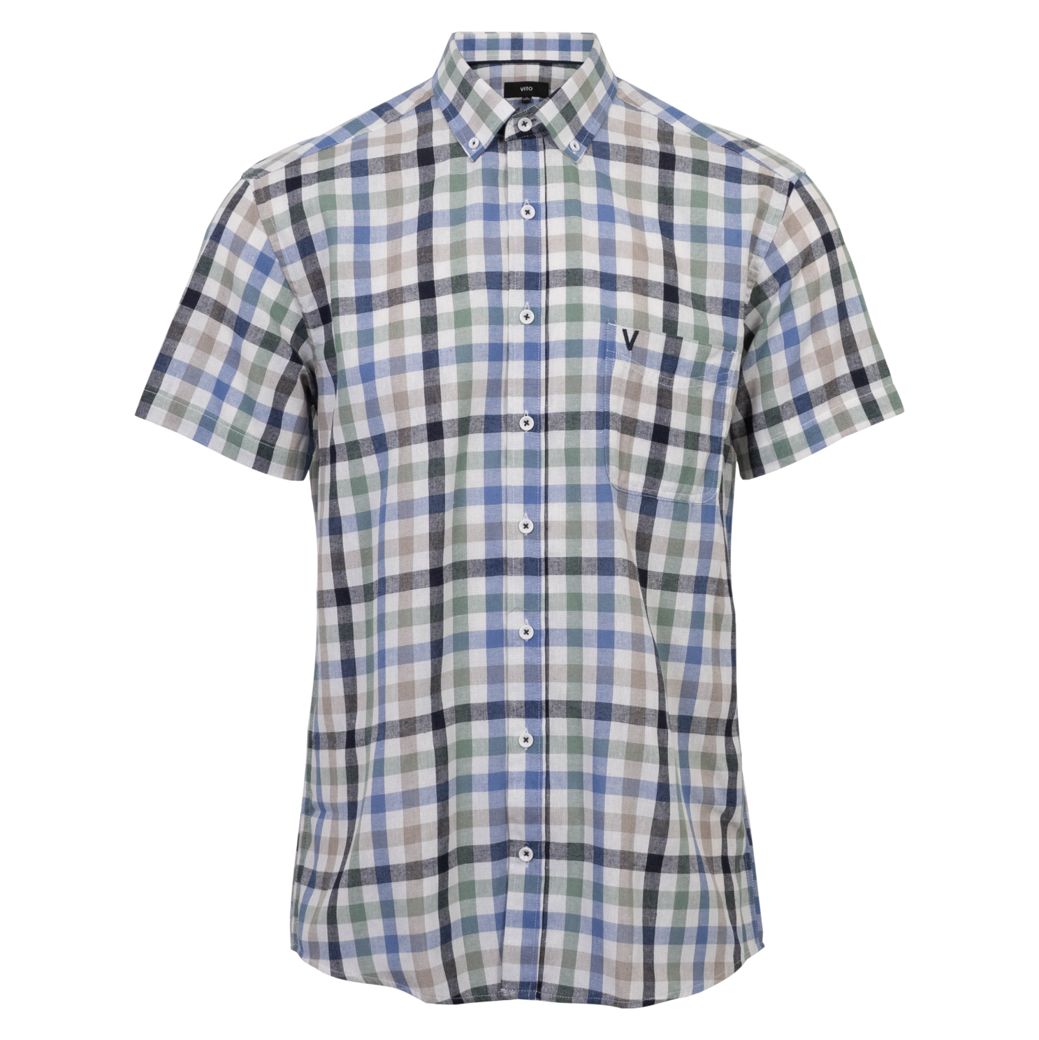 Vito Dayton Herre Kortærmet skjorte - Blue - XL-43/44