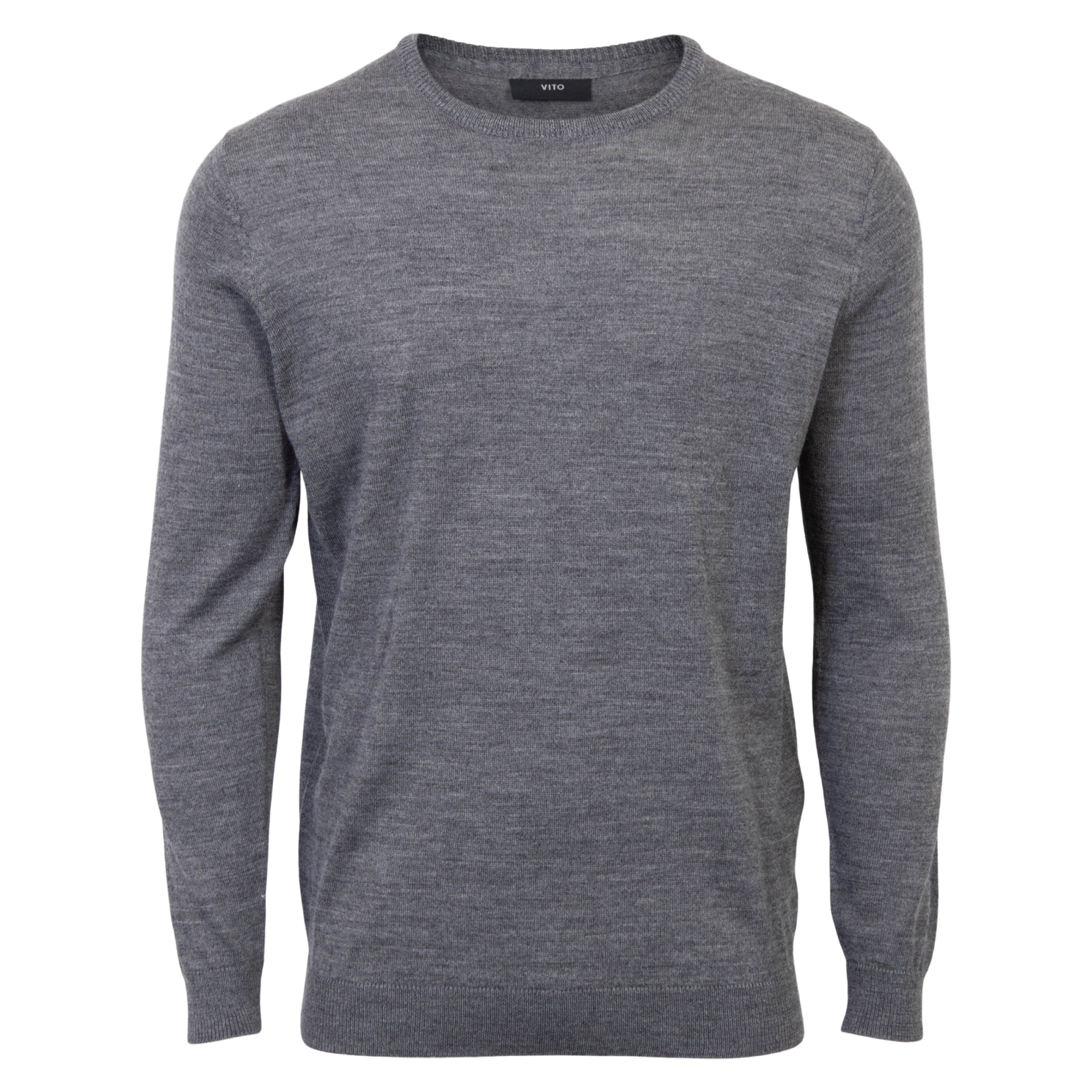 Vito Gordon Herre Striktrøje i merinouldmix - Grey mix - 2XL