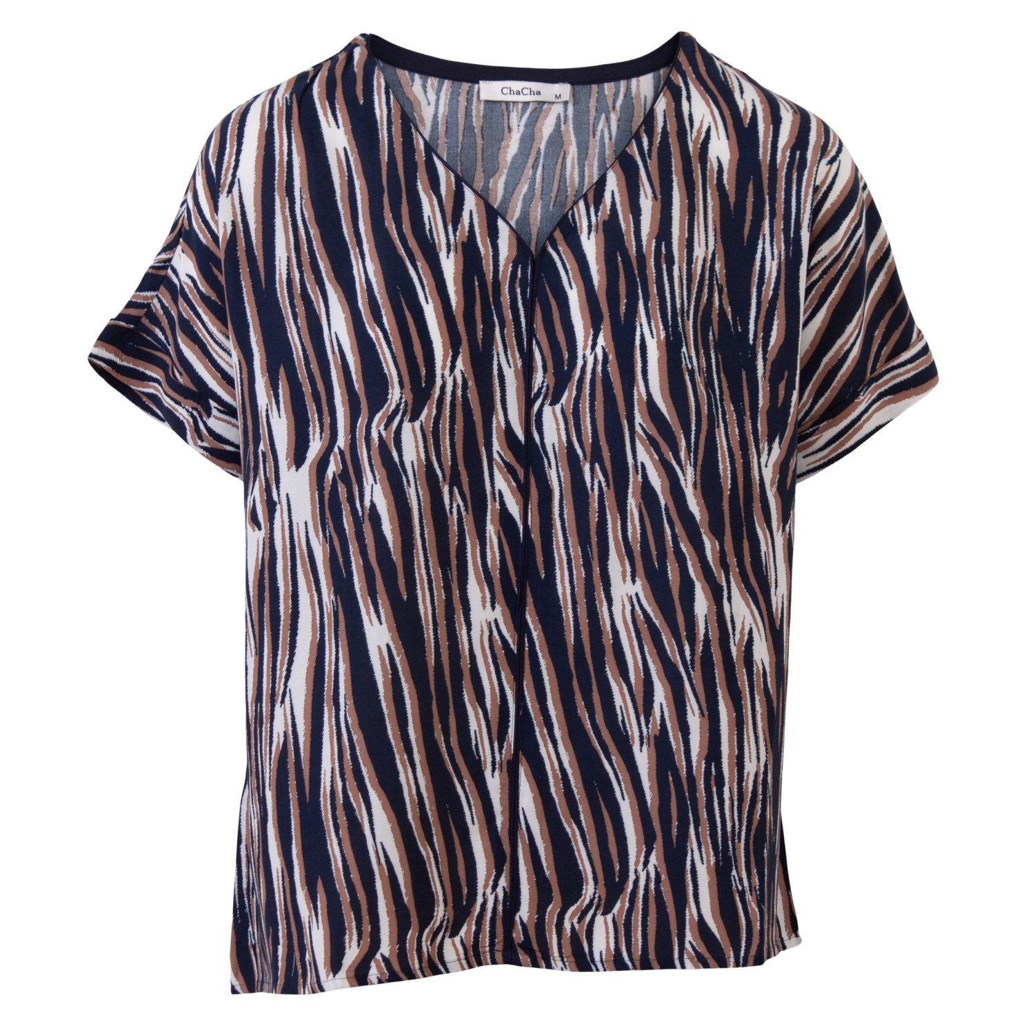 ZbyZ Dame Bluse Plus Size - Navy - 54/56