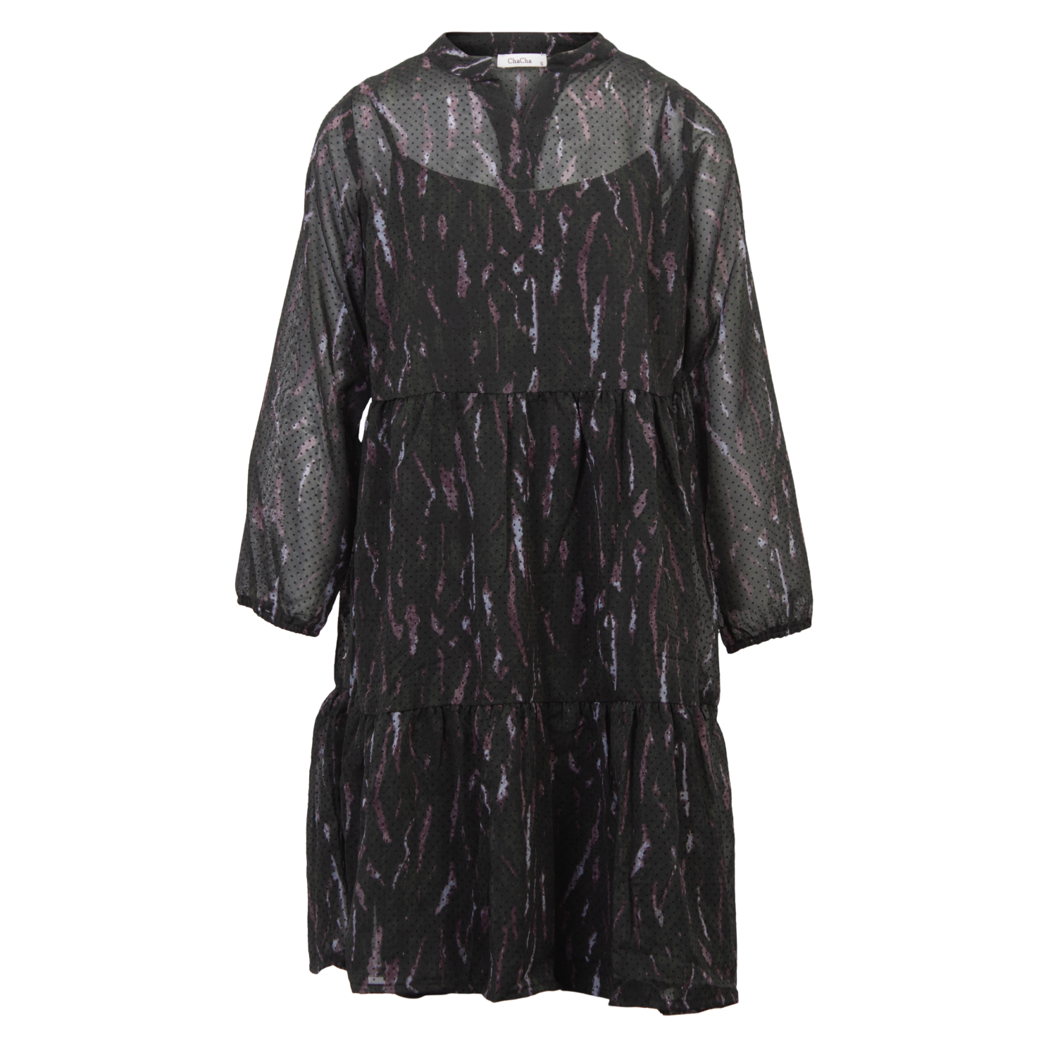 ZbyZ Dame Kjole Plus Size - Black print - 54/56