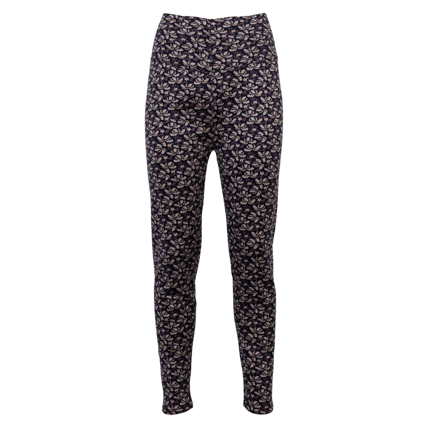 Anyway Dame Termoleggings m. fleece - Navy med blade - L/XL