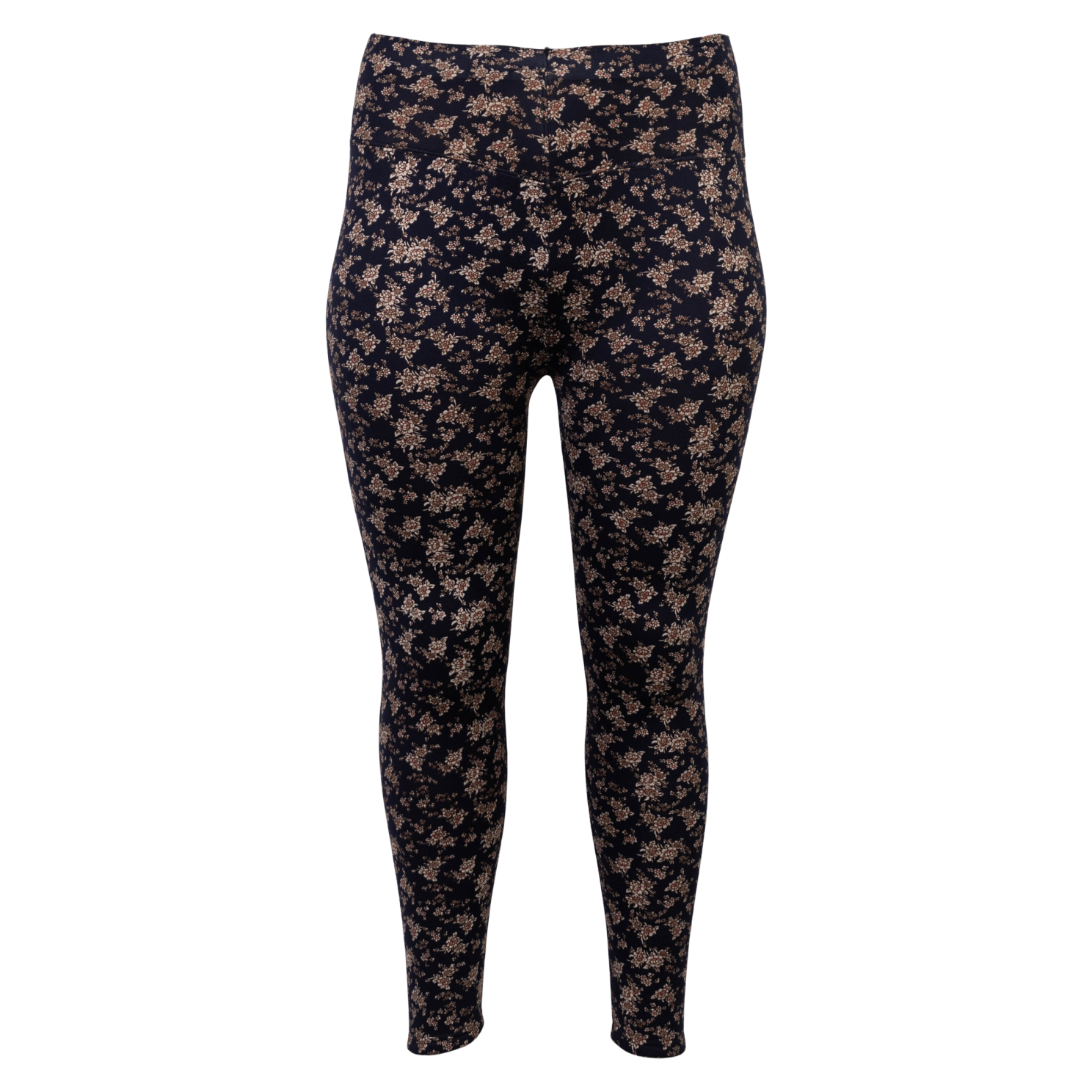 Anyway Dame Termoleggings m. fleece - Navy/Blomster - L/XL