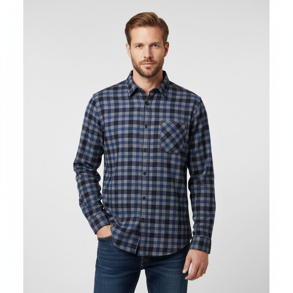 Anyway Herre Skjorte m. for - Blue/Navy - XL