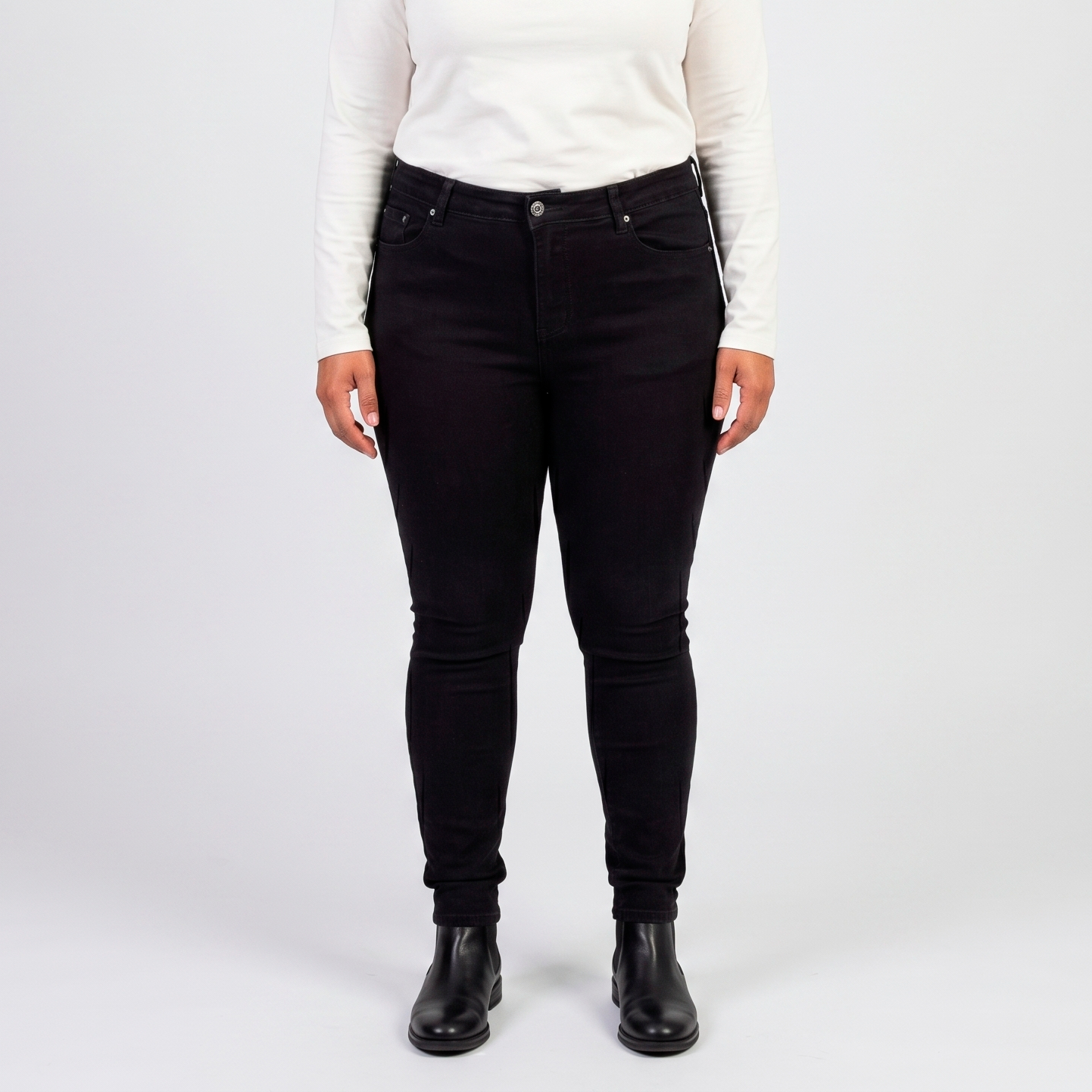 BS Jeans Dame Jeans Plus Size - Sort - 50