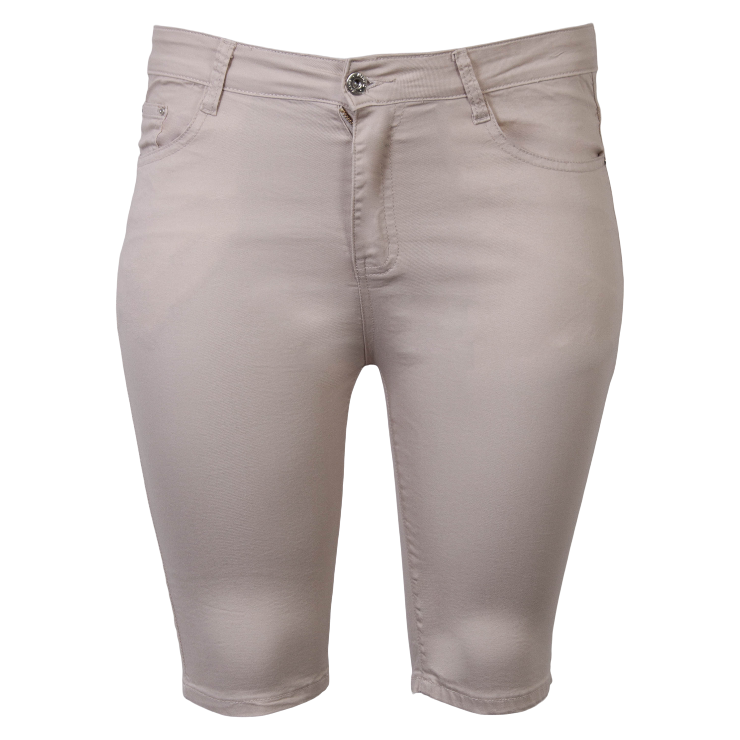 BS Jeans Dame Shorts Plus Size - Beige - 42