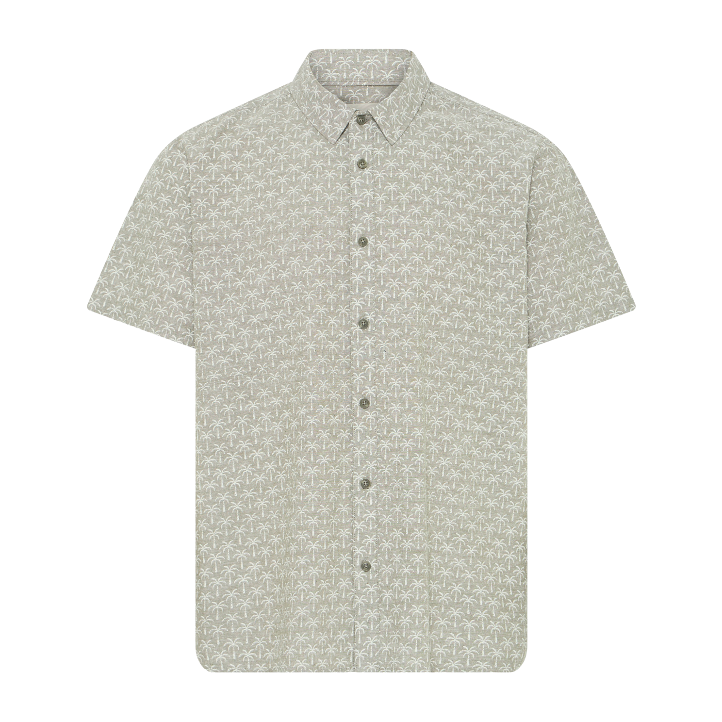 Blend Aban Herre Kortærmet skjorte i hørmix - DUSTY OLIVE - 5XL