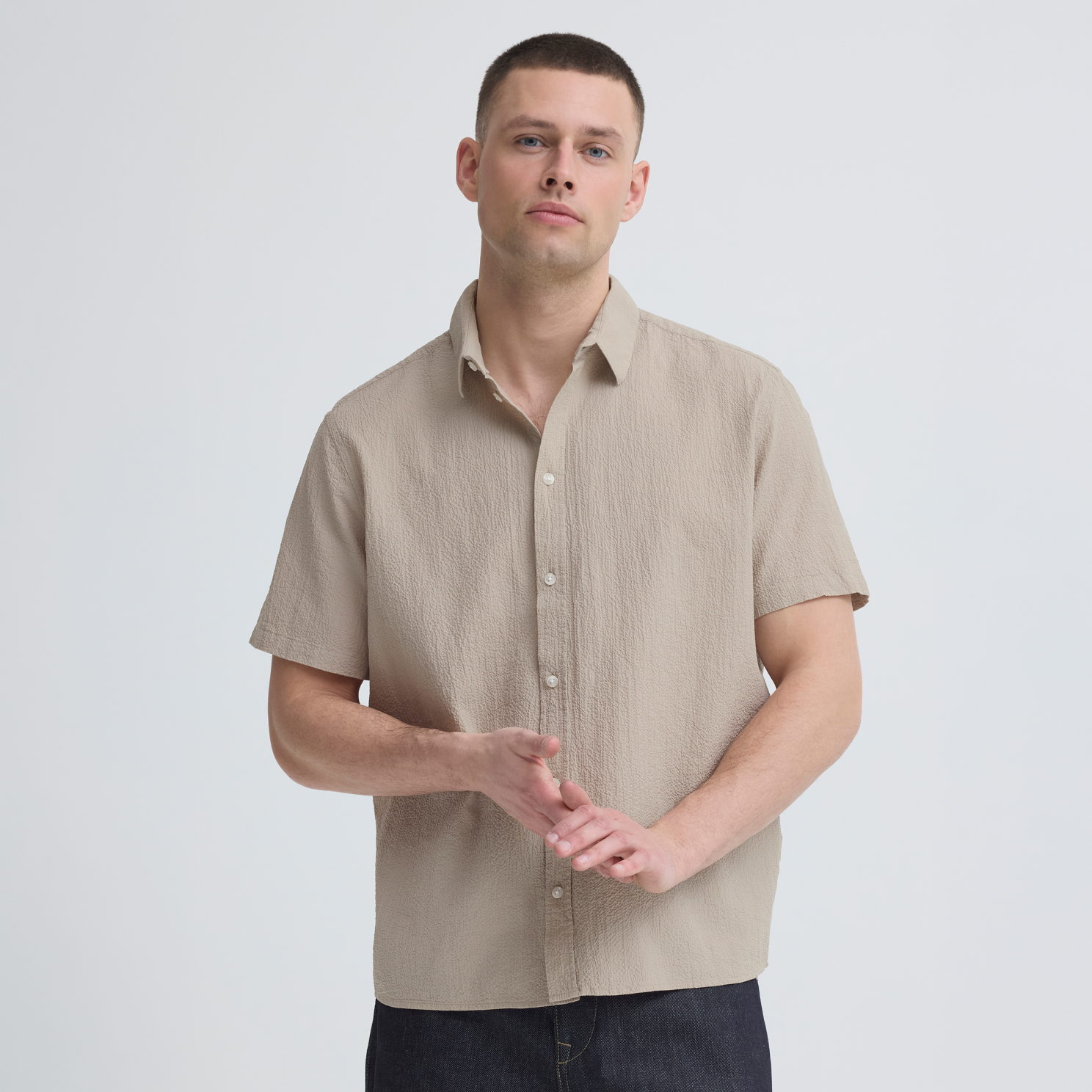 Blend Avan Herre Kortærmet skjorte - Crockery - 2XL