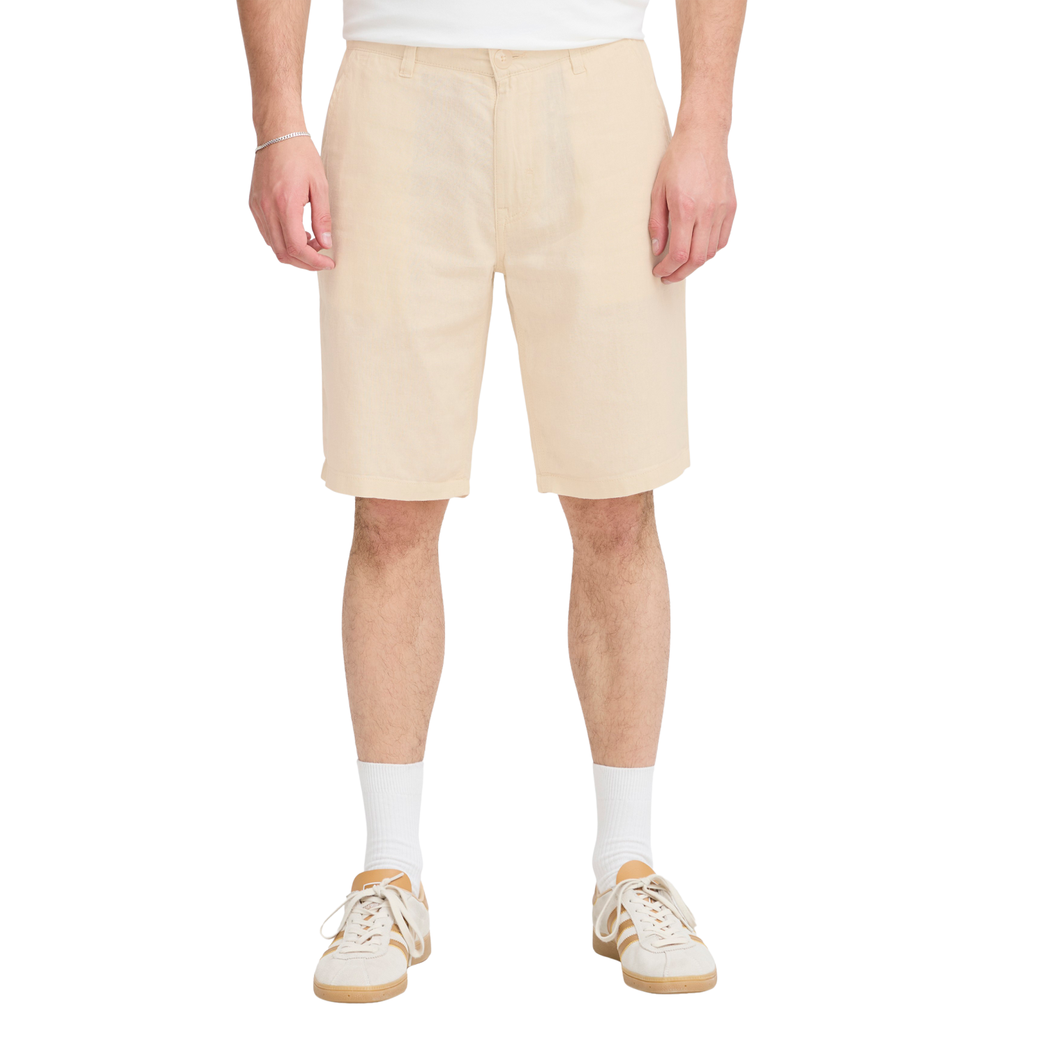 Blend Billy Herre Shorts i hørmix - Bleached Sand - 2XL