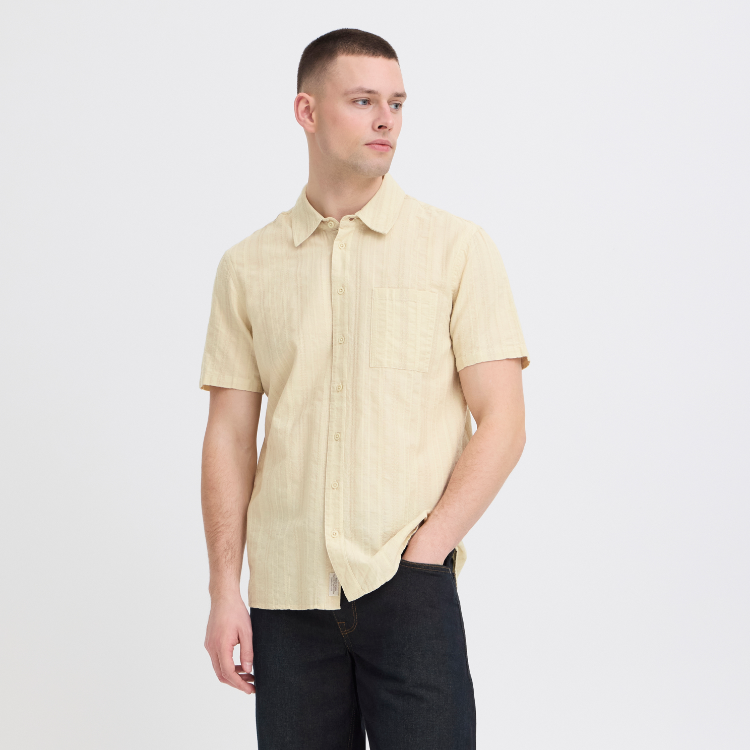 Blend Darius Herre Kortærmet skjorte - Oyster Gray - 3XL