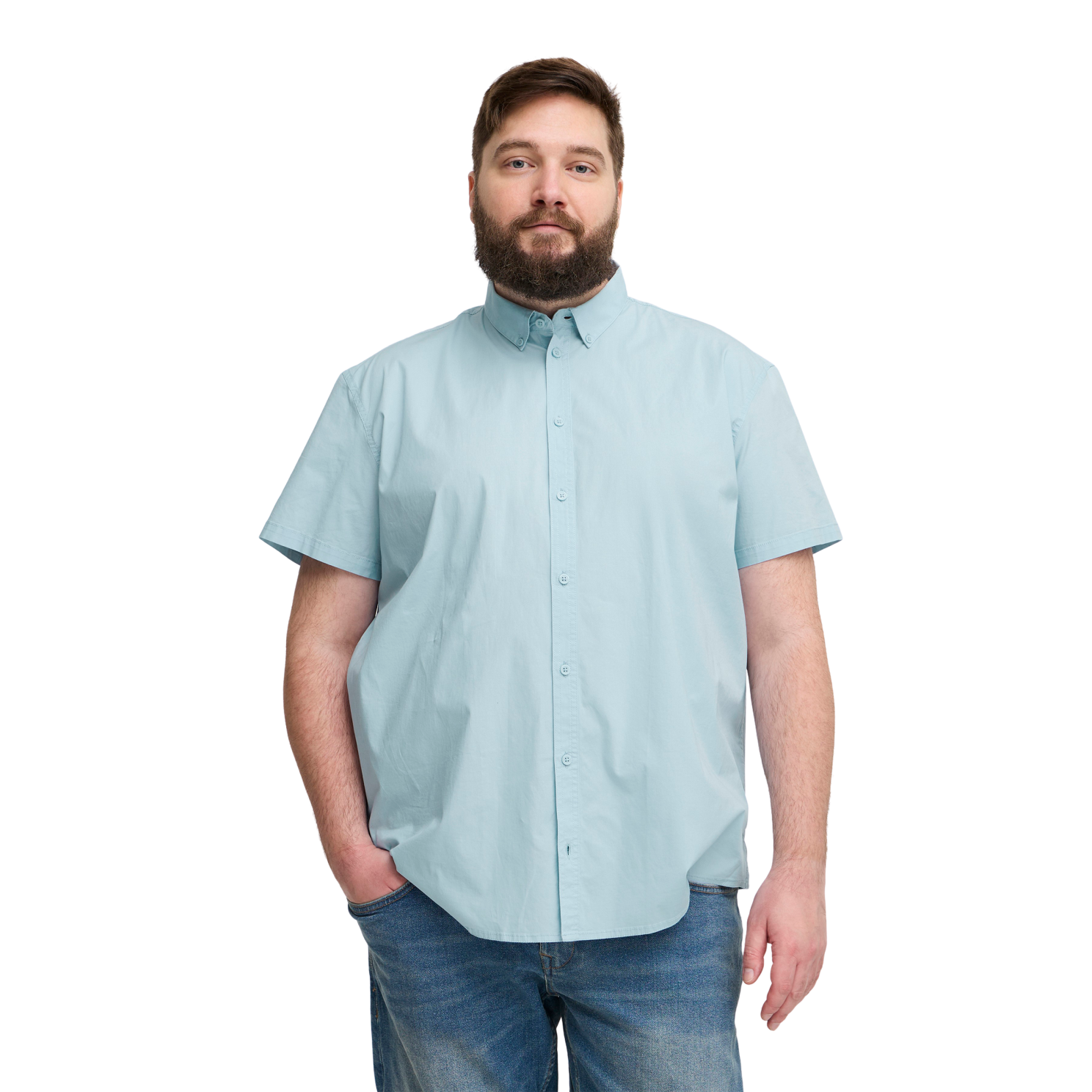 Blend Herre Kortærmet skjorte Plus Size - Cashmere Blue - 2XL