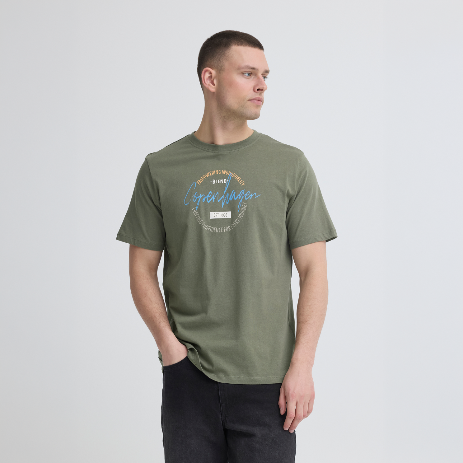 Blend Herre T-shirt - DUSTY OLIVE - 3XL