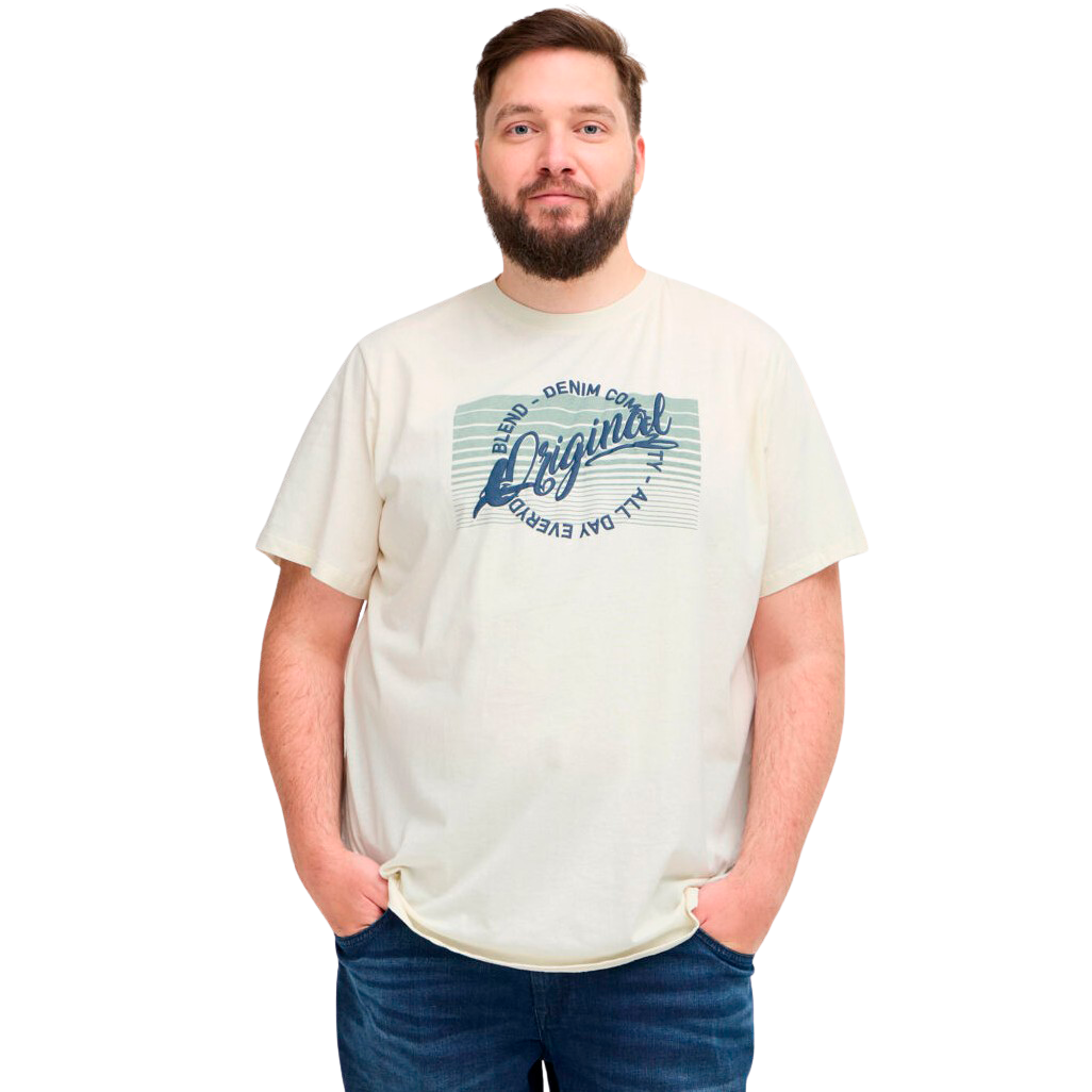 Blend Herre T-shirt Plus Size - Vanilla Ice - 5XL