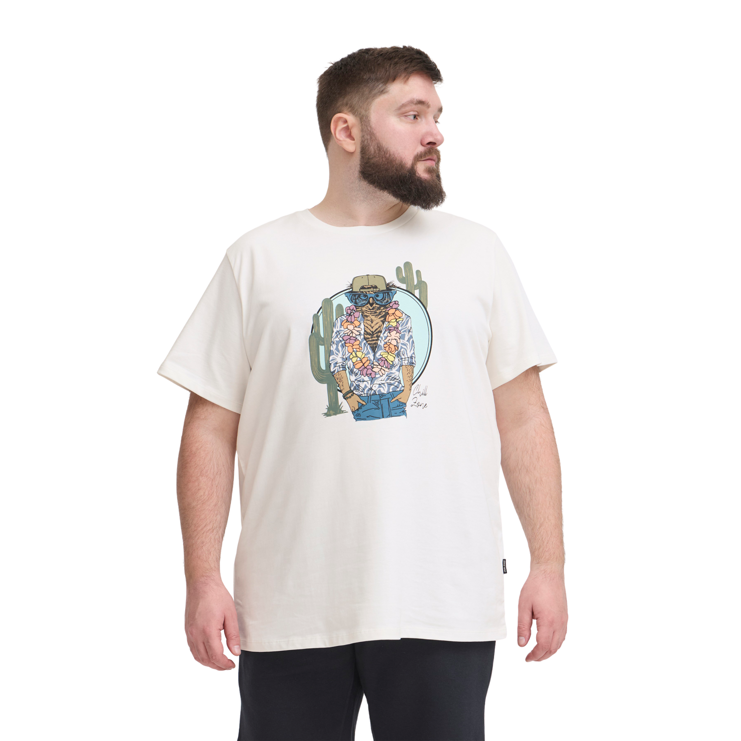 Blend Herre T-shirt - White Owl - 2XL