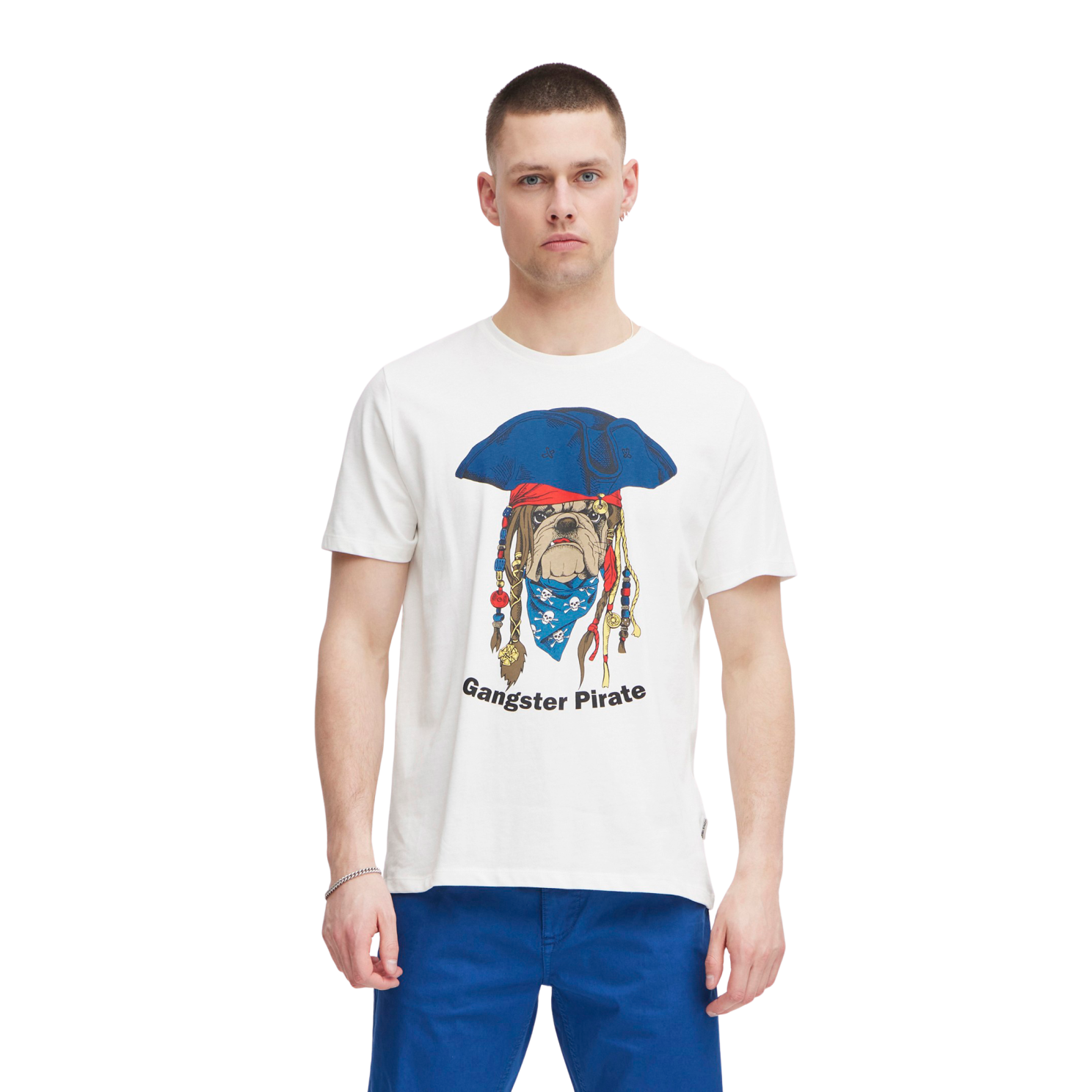Blend Herre T-shirt - White Pirate Dog - 2XL