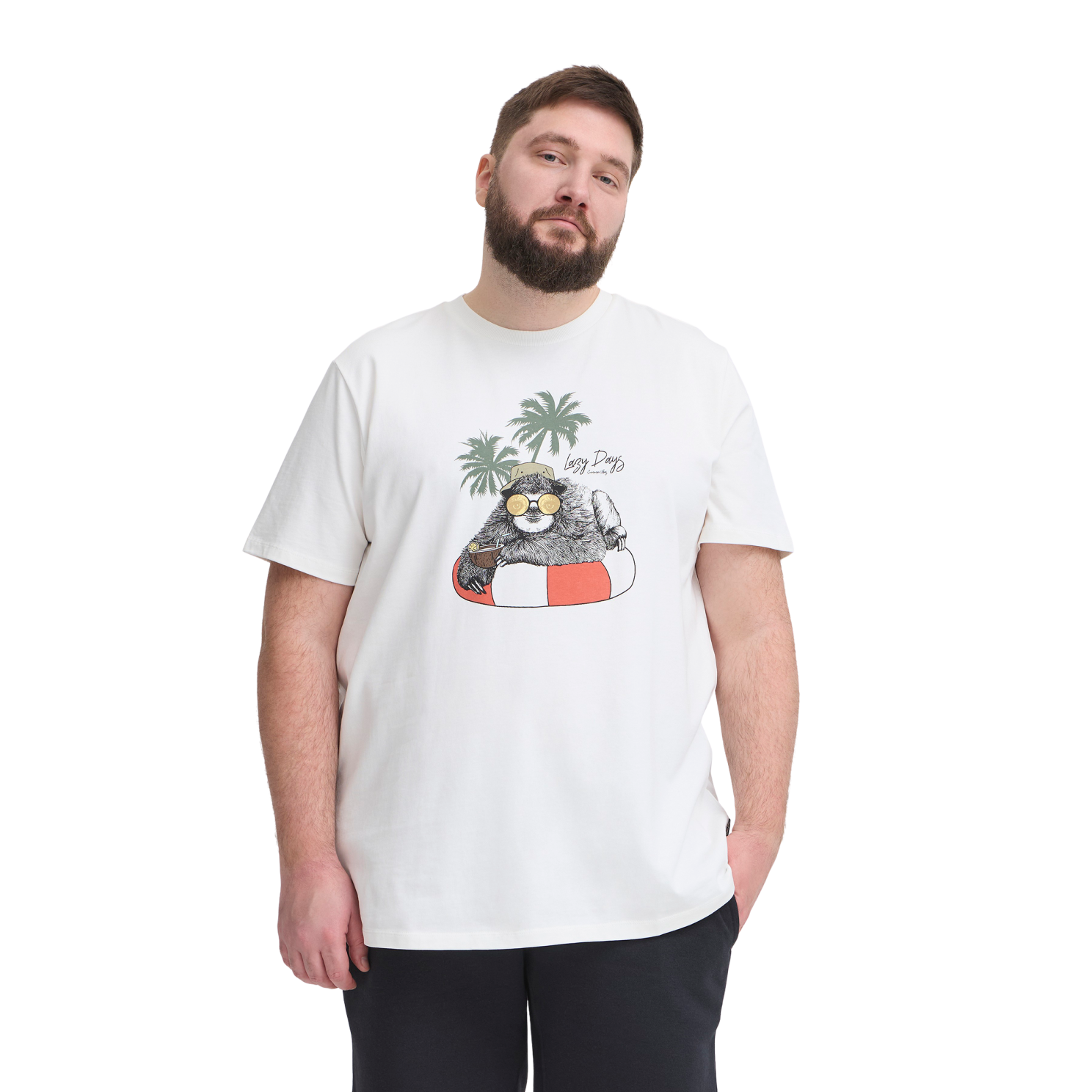 Blend Herre T-shirt - White Sloth - 5XL