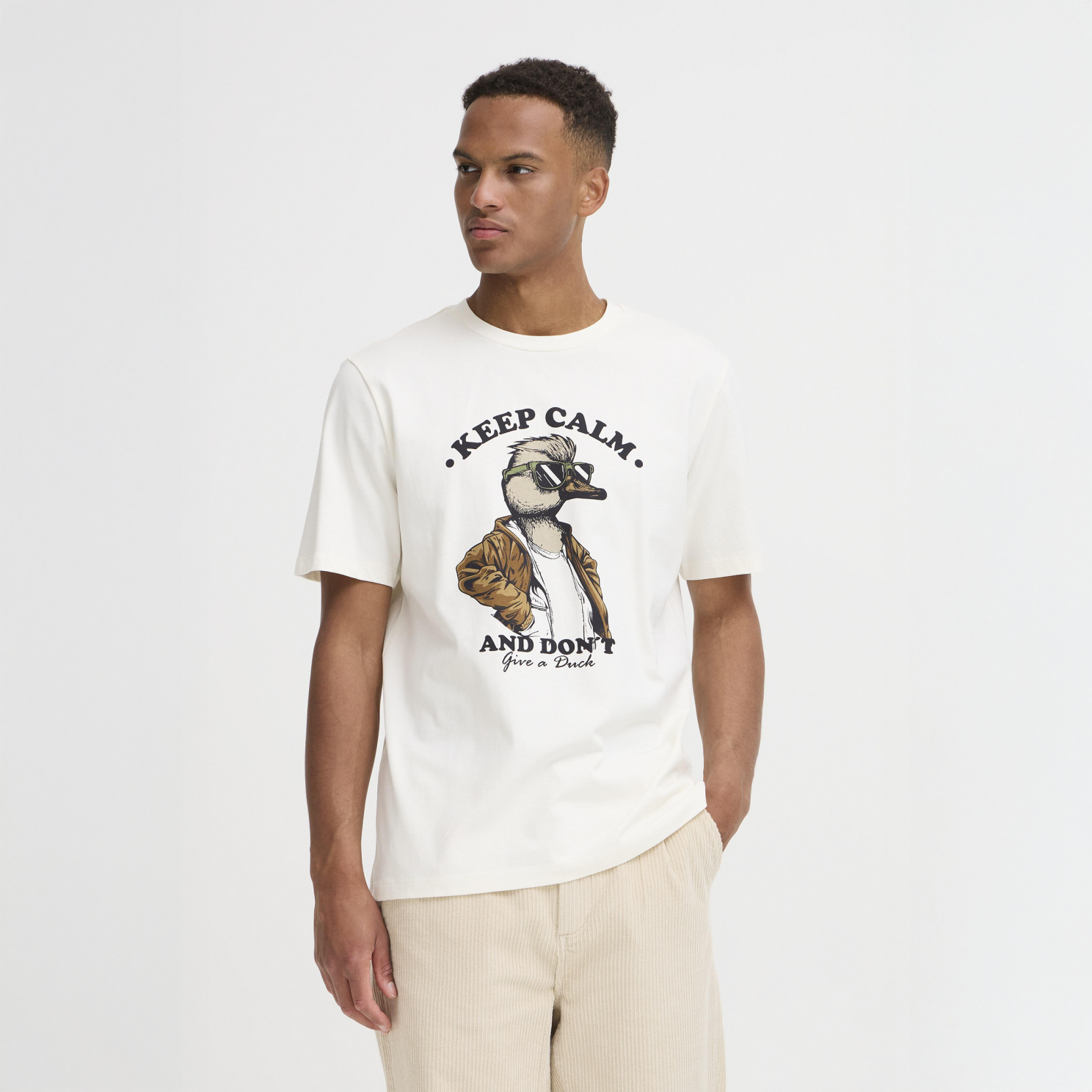 Blend Vik Herre T-shirt - WHITE DUCK - 2XL