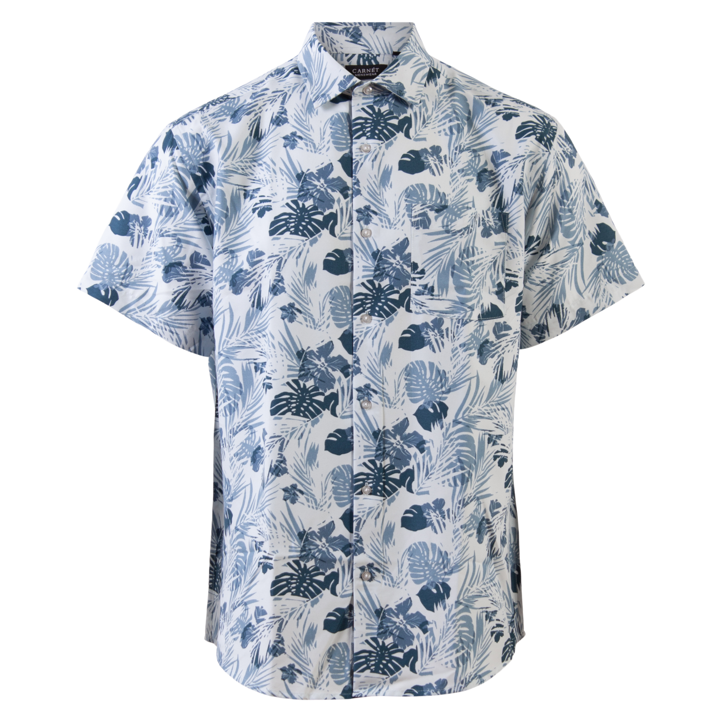 Carnét Bernhard Herre Kortærmet skjorte Plus Size - Blue Heaven - 3XL