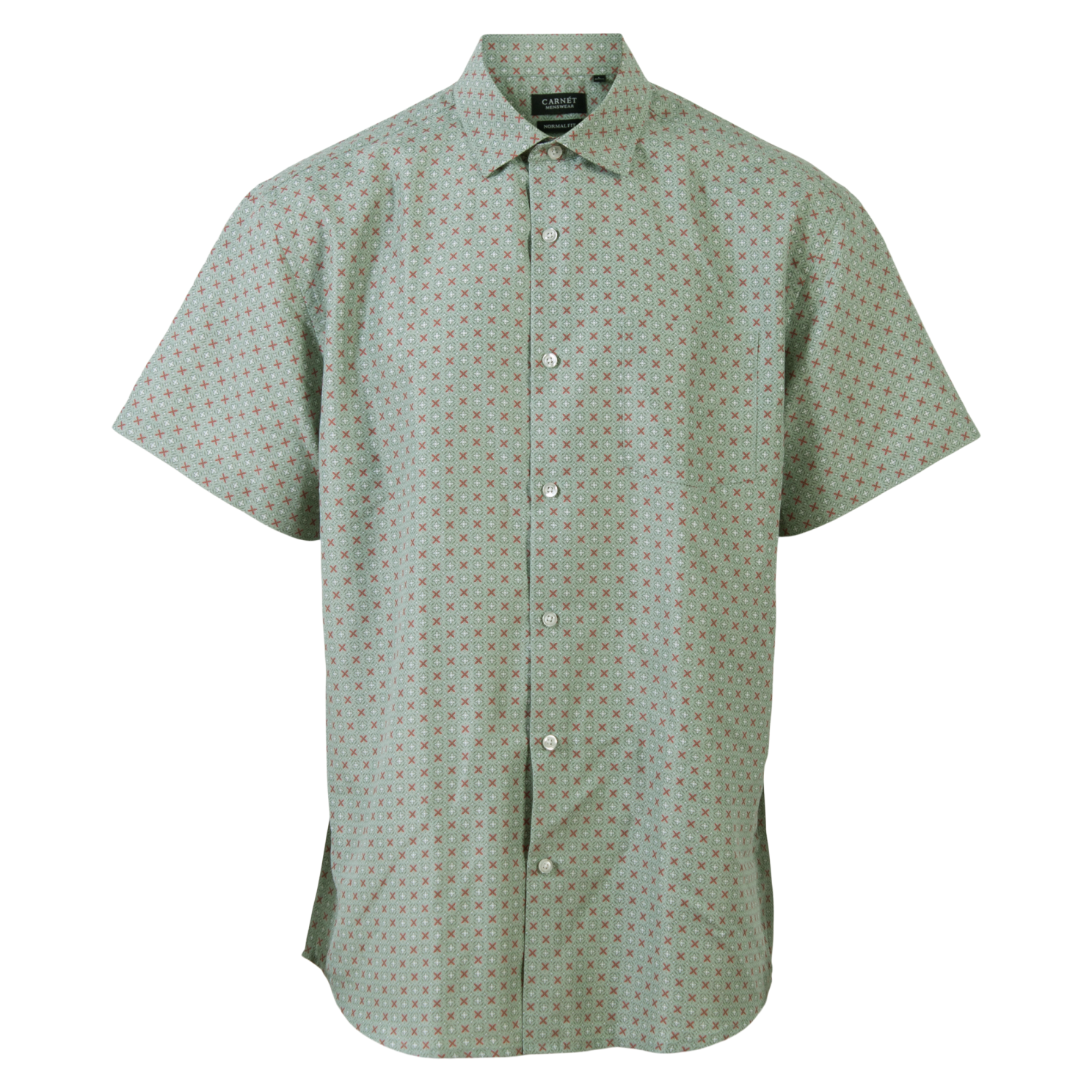 Carnét Bernhard Herre Kortærmet skjorte Plus Size - Iceberg Green - 5XL