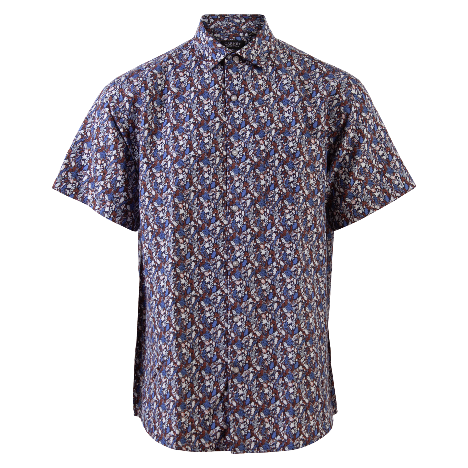 Carnét Bernhard Herre Kortærmet skjorte Plus Size - Maritime Blue - 6XL