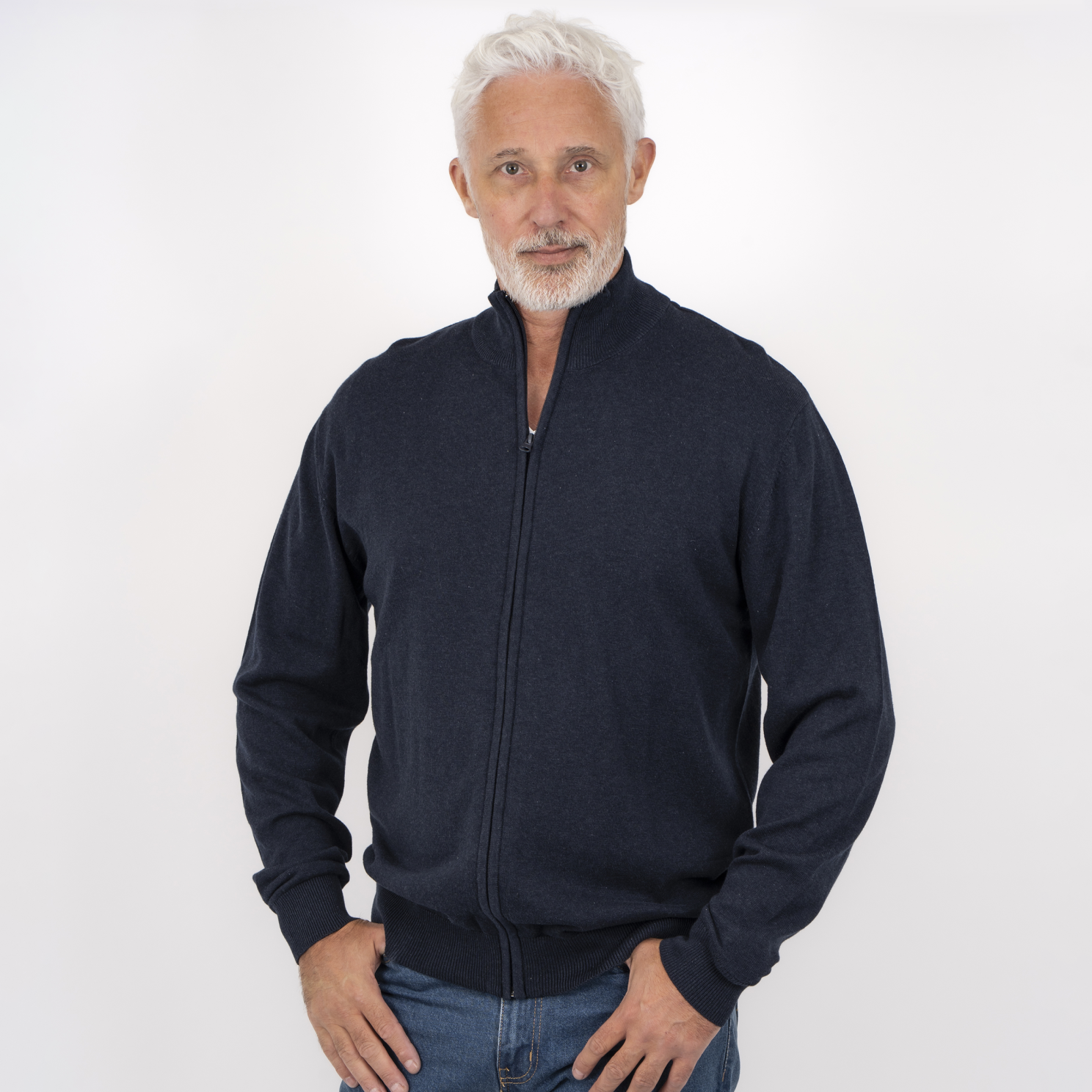 Carnét Stone Herre Cardigan - Dark Navy Mix - 2XL