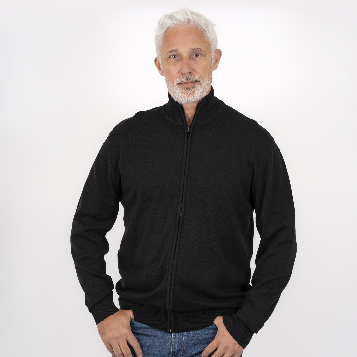 Carnét Stone Herre Cardigan - Jet Black - 6XL