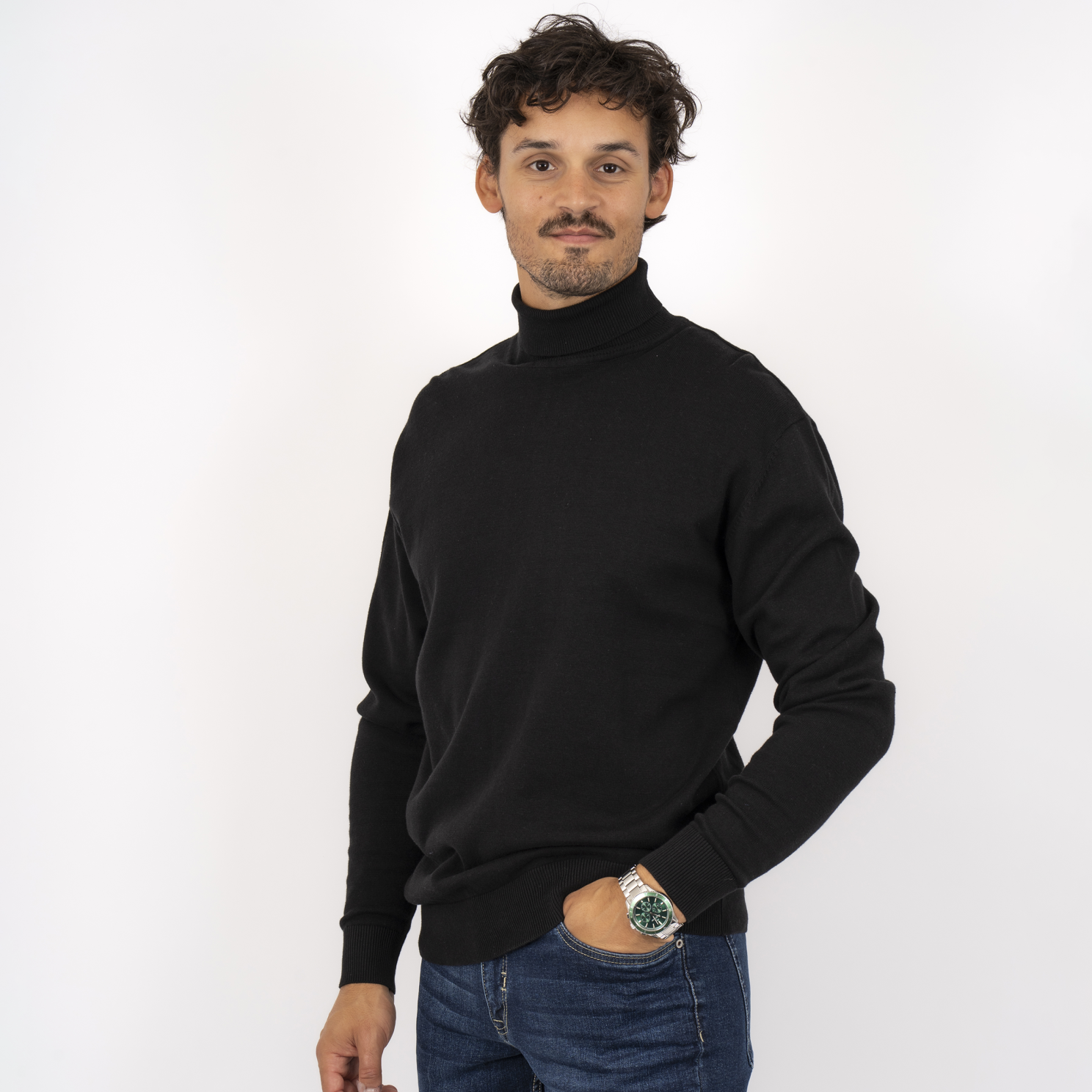 Carnét Stone Herre Rullekrave - Jet Black - XL