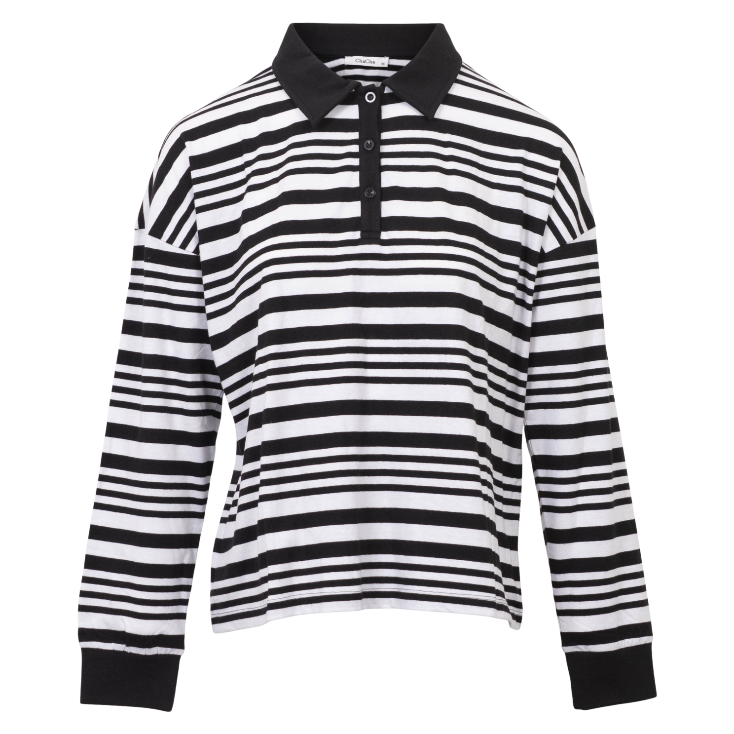 ChaCha Dame Bluse - Black/White - 2XL