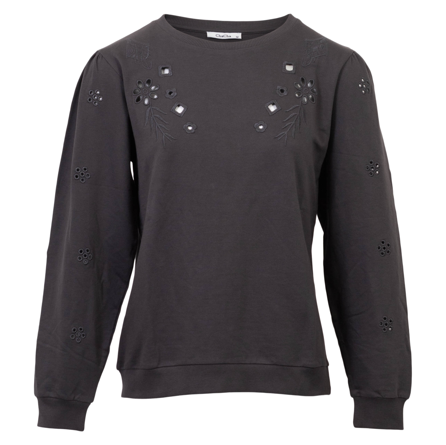 ChaCha Dame Bluse - Dark Grey - XL