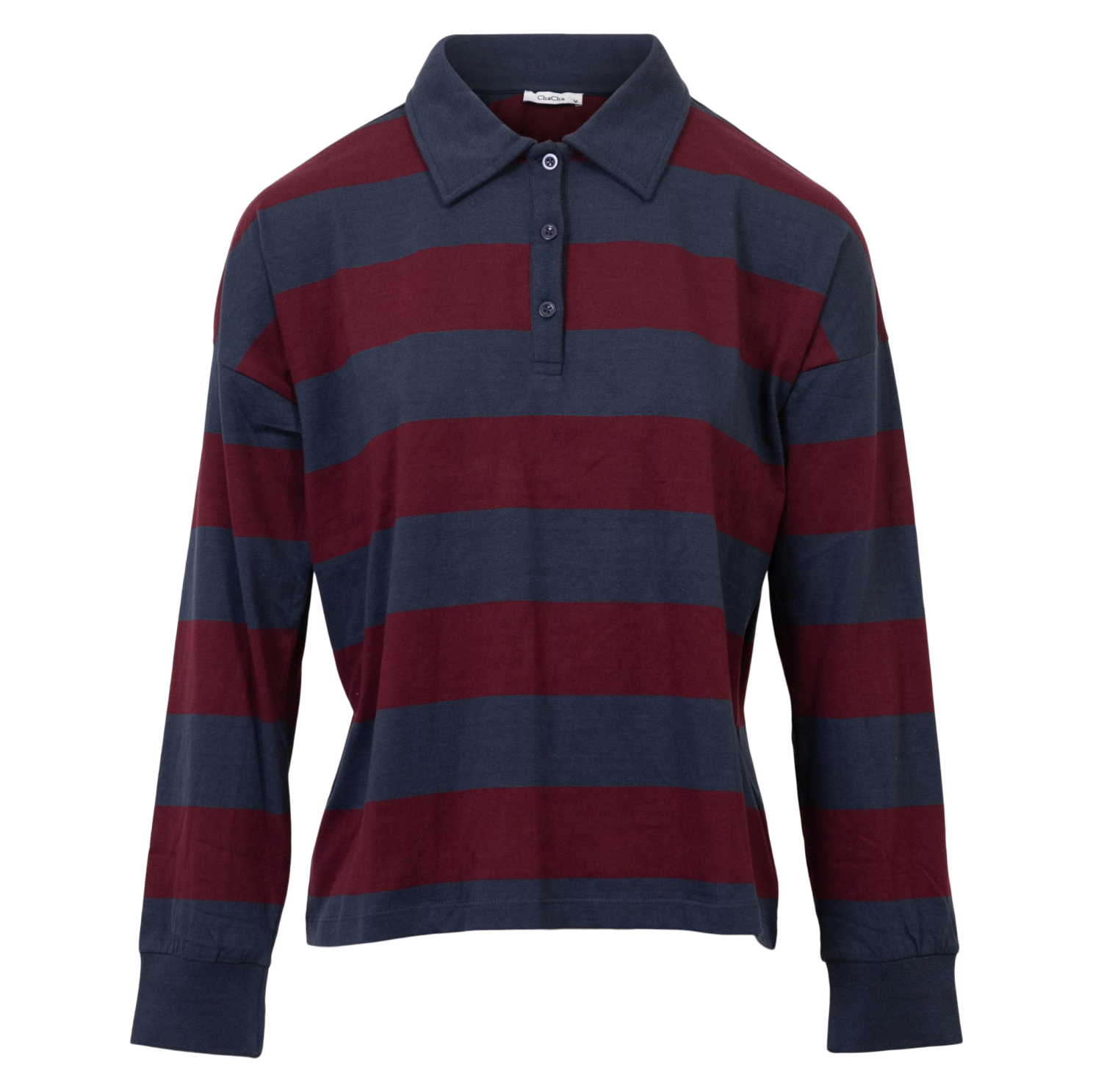 ChaCha Dame Bluse - Navy/Bordeaux - 2XL
