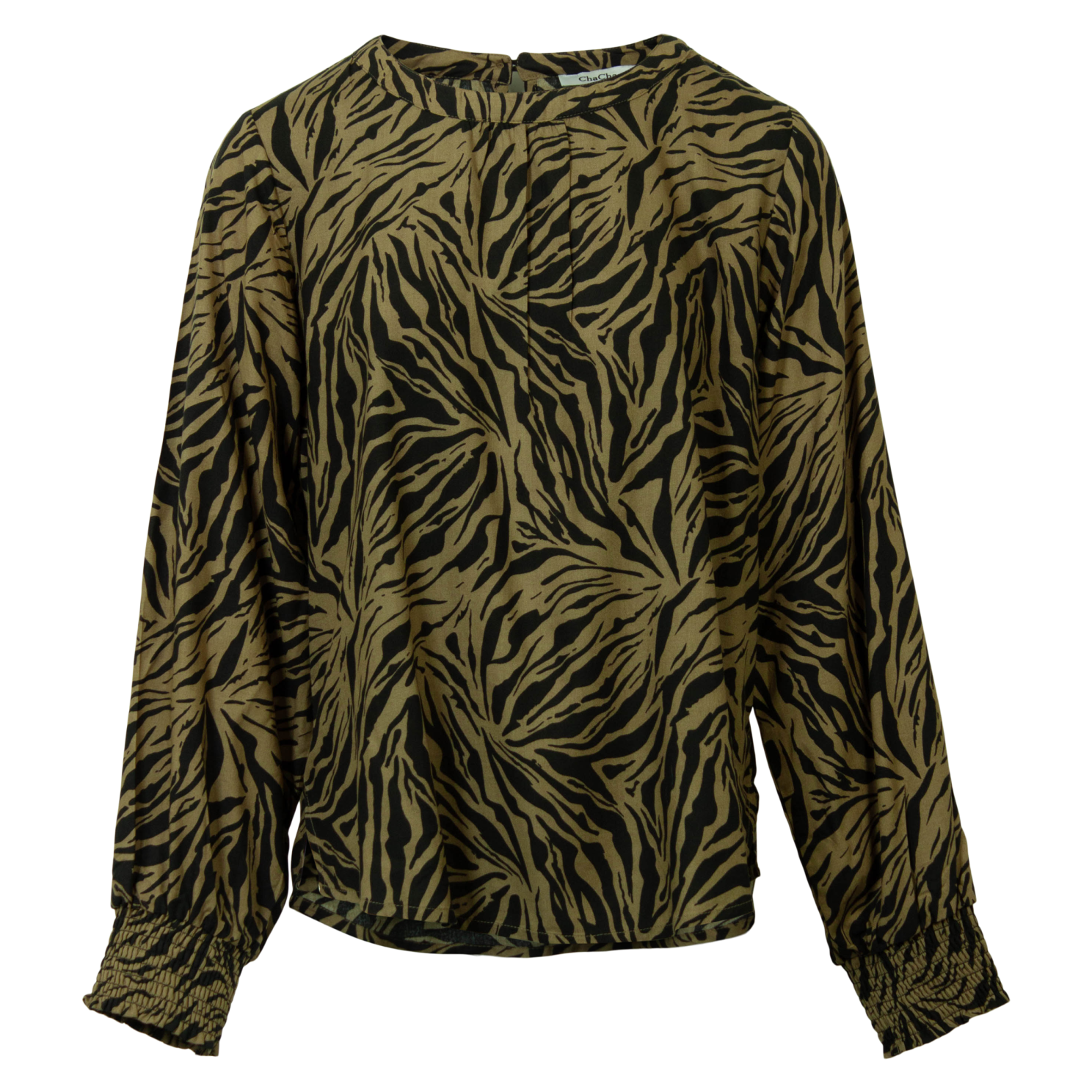 ChaCha Dame Bluse - Print 1 Khaki - XL
